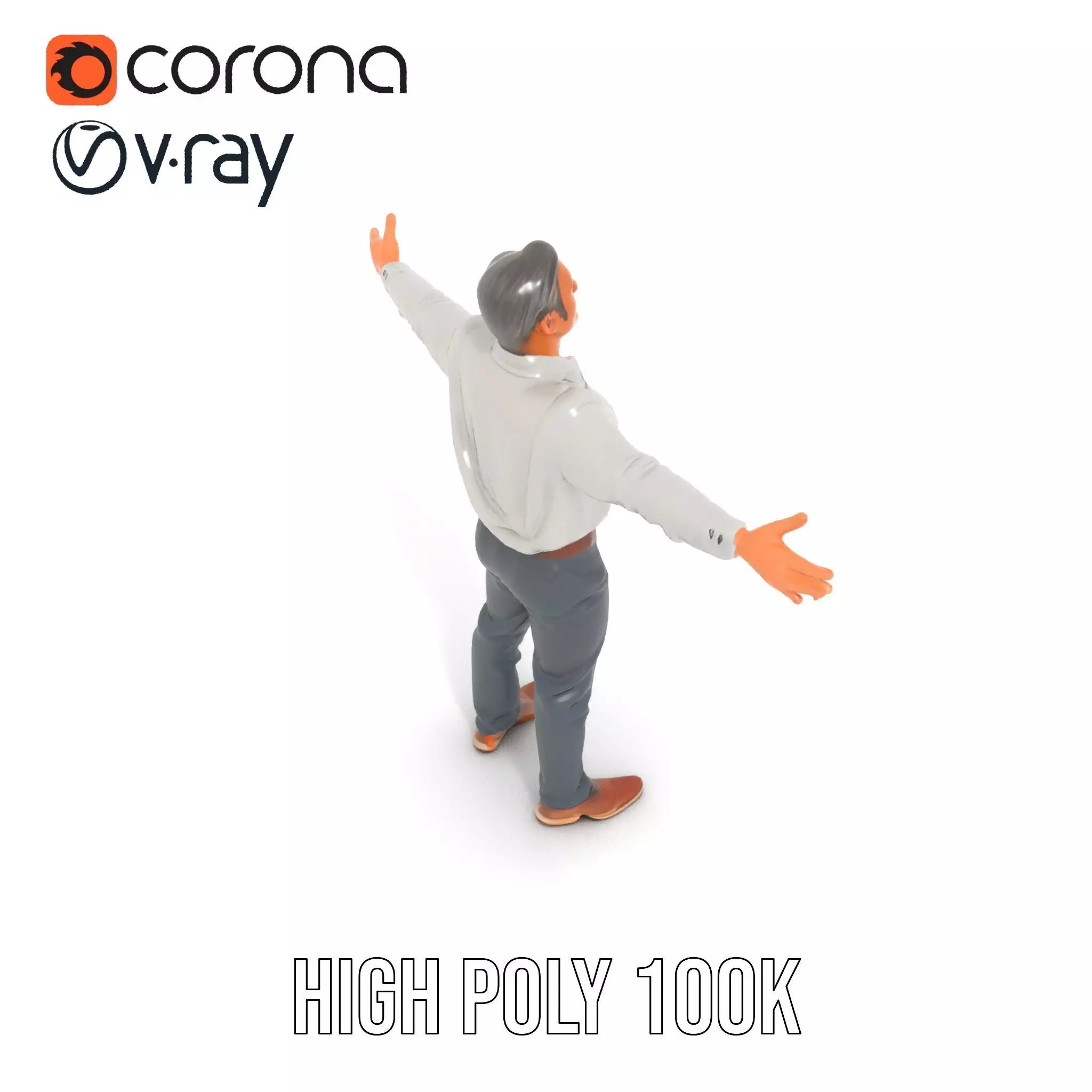 Professional Male Character Model Pack with Rigged Outfit Low-poly 3D model_24