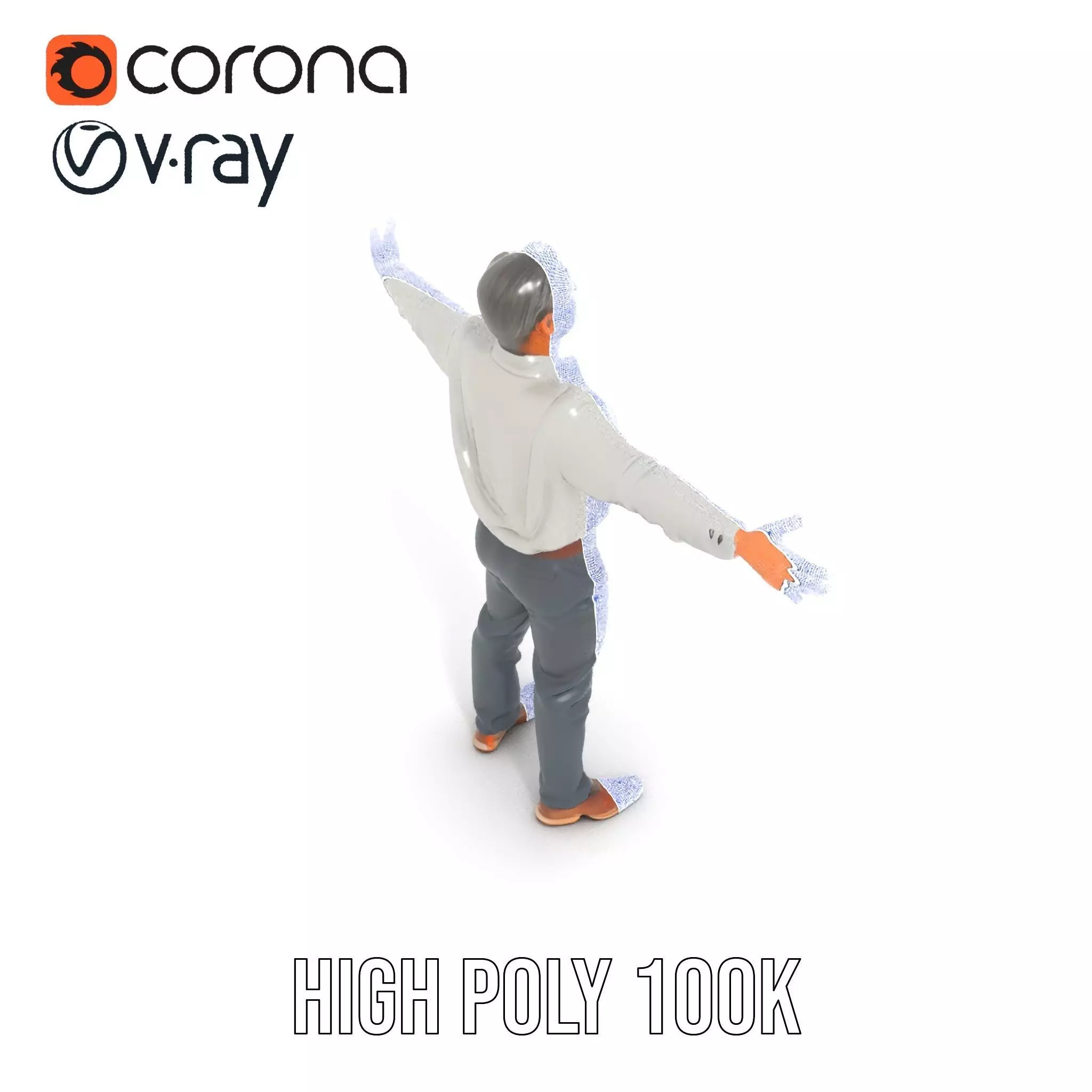 Professional Male Character Model Pack with Rigged Outfit Low-poly 3D model_34