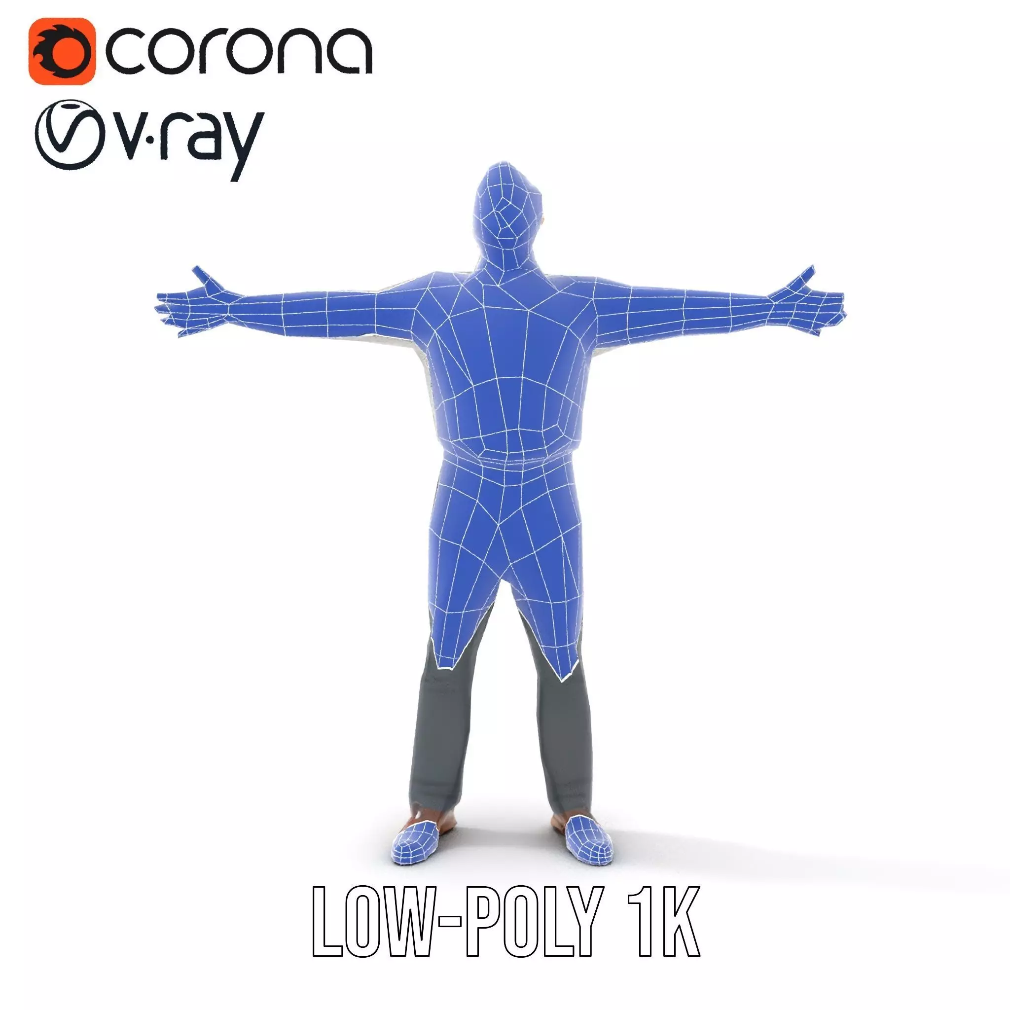 Professional Male Character Model Pack with Rigged Outfit Low-poly 3D model_32