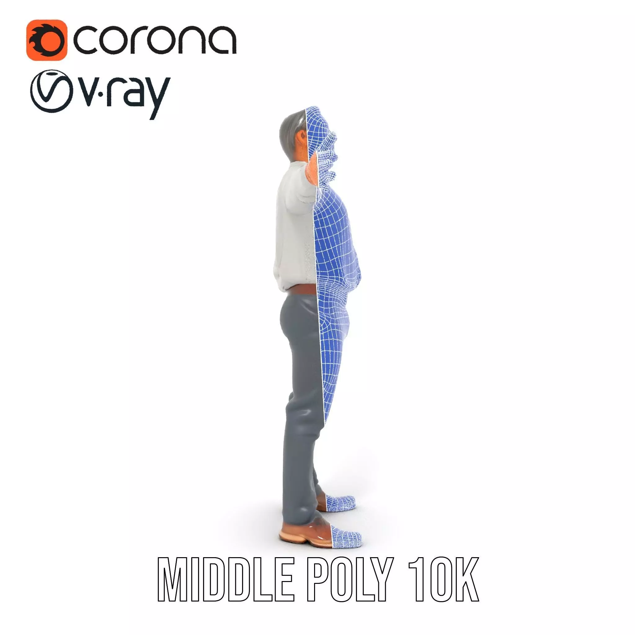 Professional Male Character Model Pack with Rigged Outfit Low-poly 3D model_28