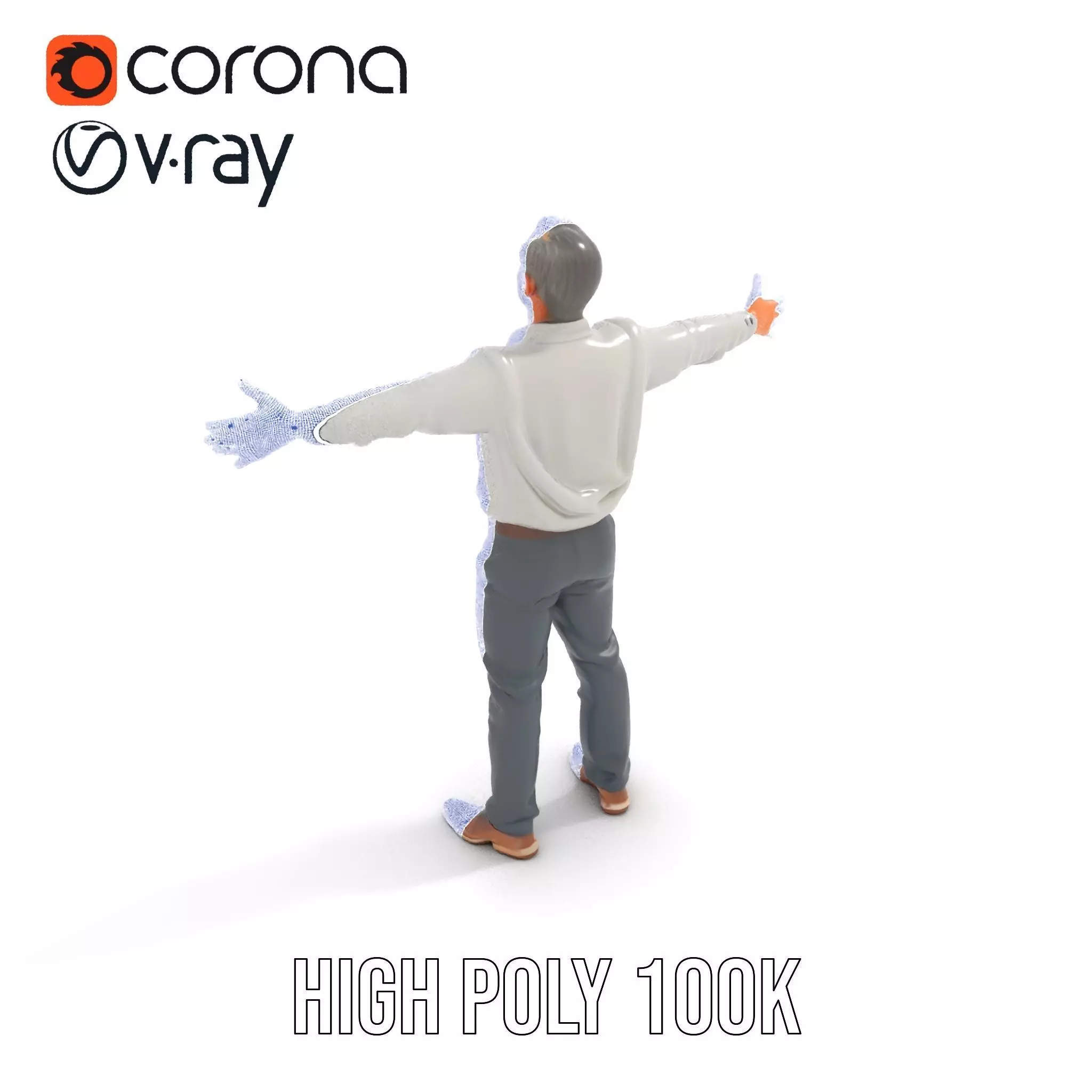 Professional Male Character Model Pack with Rigged Outfit Low-poly 3D model_33