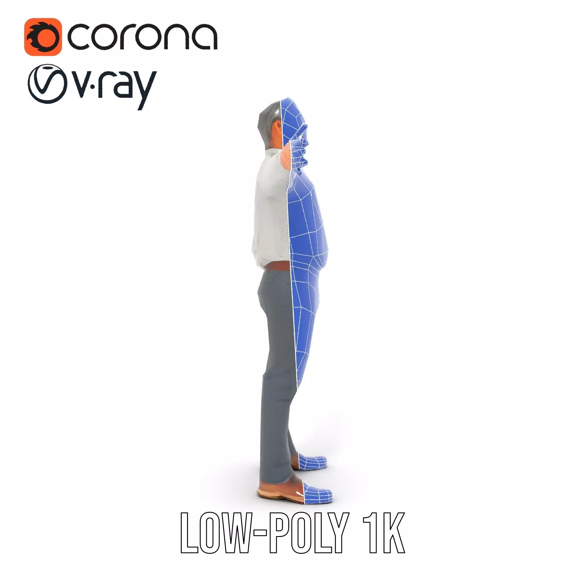 Professional Male Character Model Pack with Rigged Outfit Low-poly 3D model_18