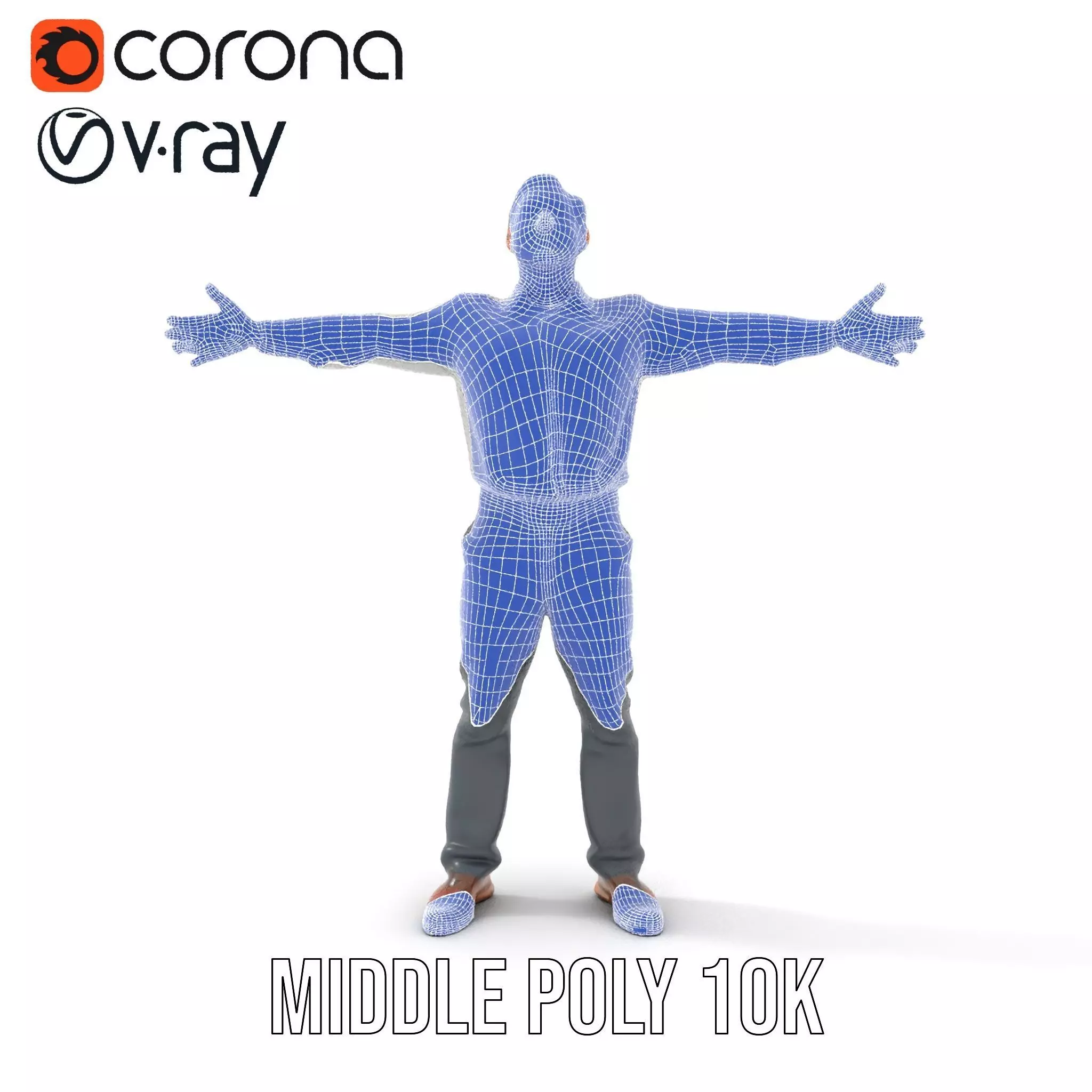 Professional Male Character Model Pack with Rigged Outfit Low-poly 3D model_31