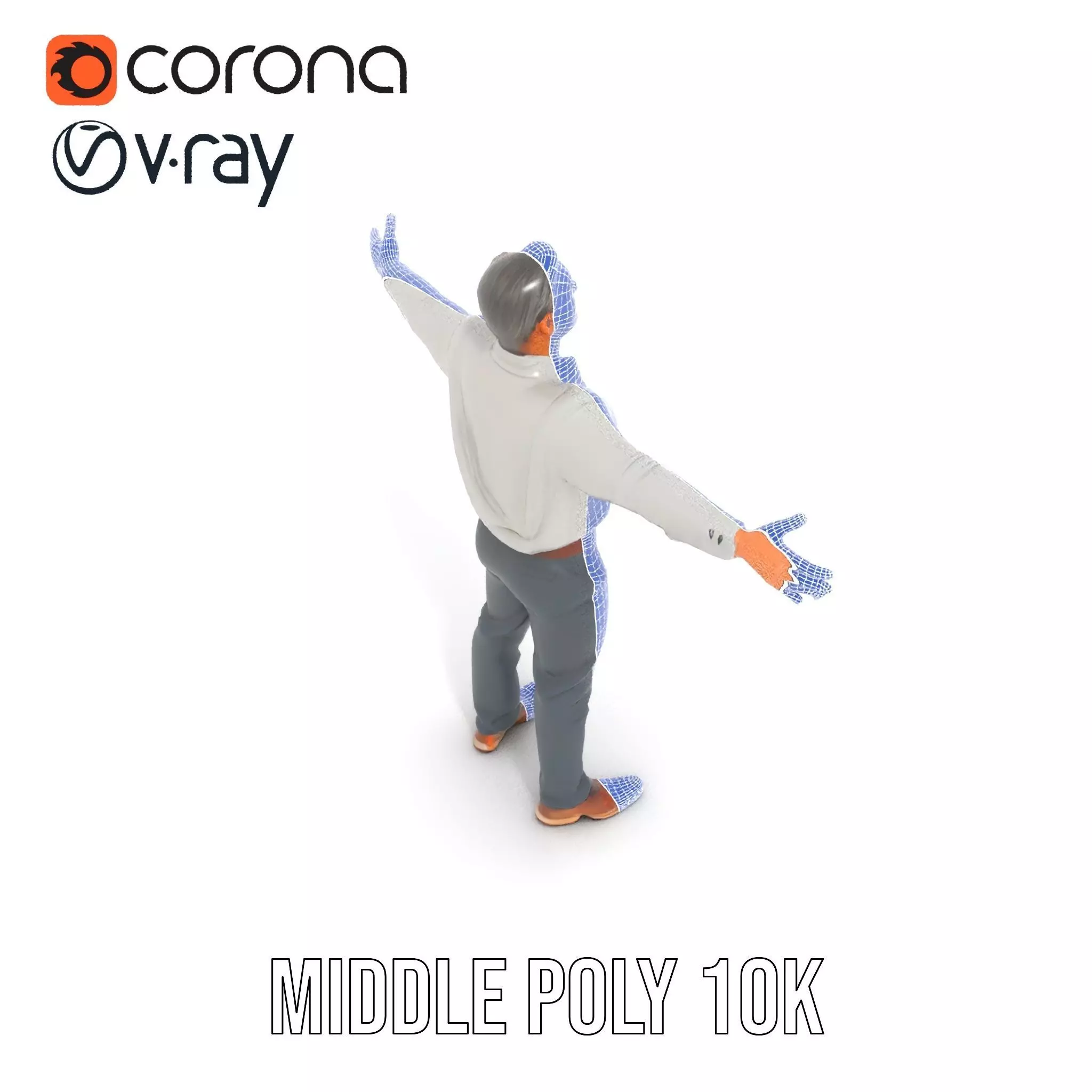 Professional Male Character Model Pack with Rigged Outfit Low-poly 3D model_22