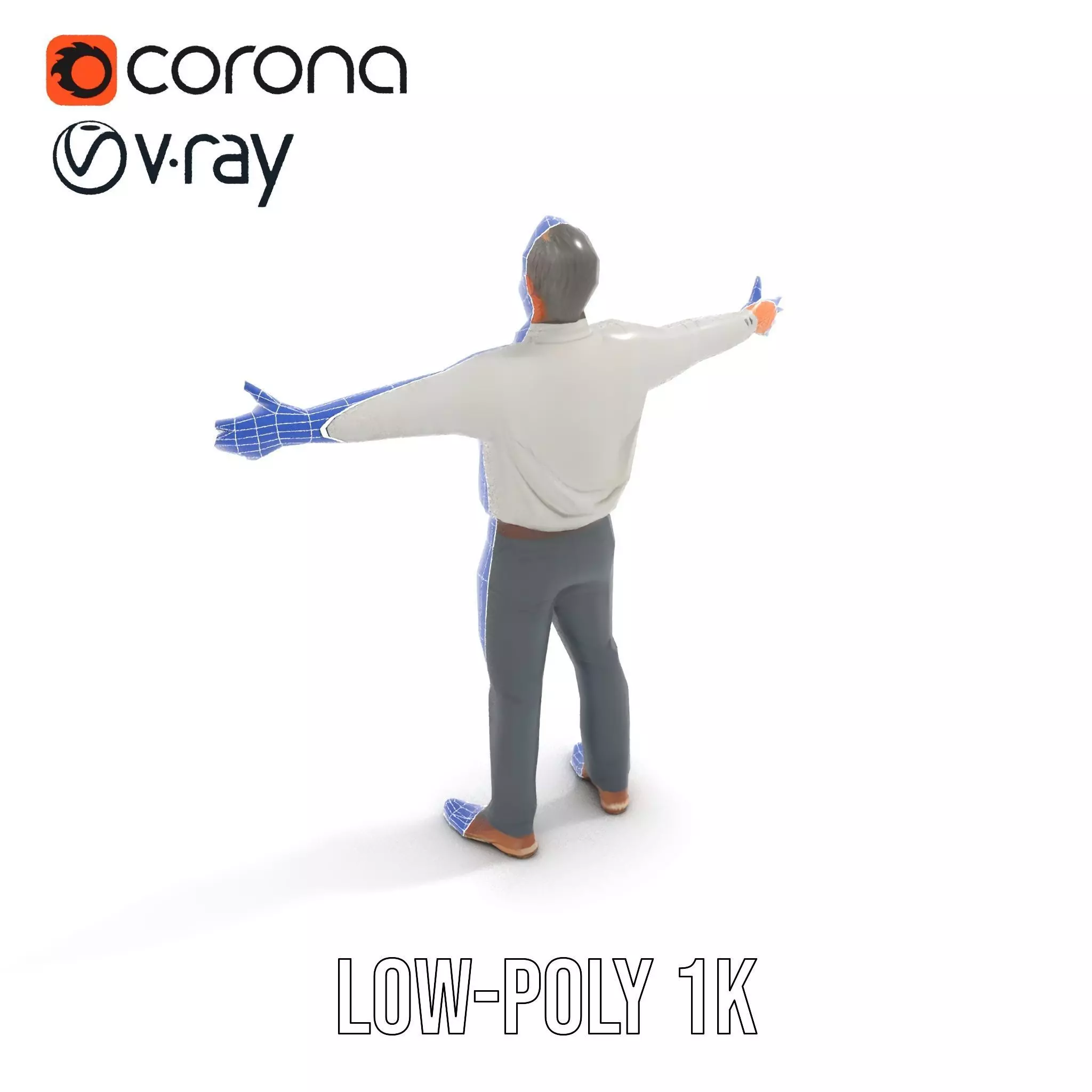 Professional Male Character Model Pack with Rigged Outfit Low-poly 3D model_21