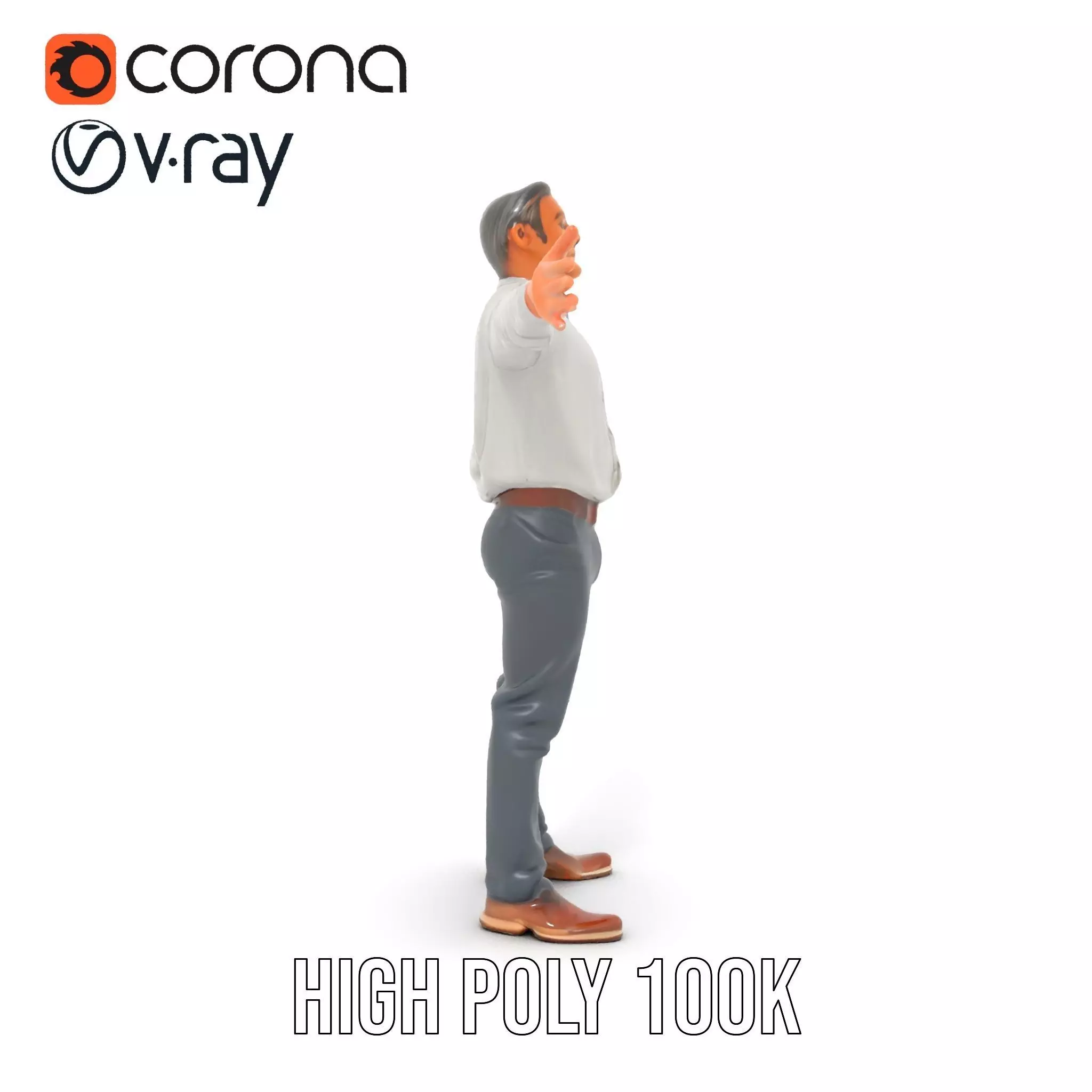 Professional Male Character Model Pack with Rigged Outfit Low-poly 3D model_27