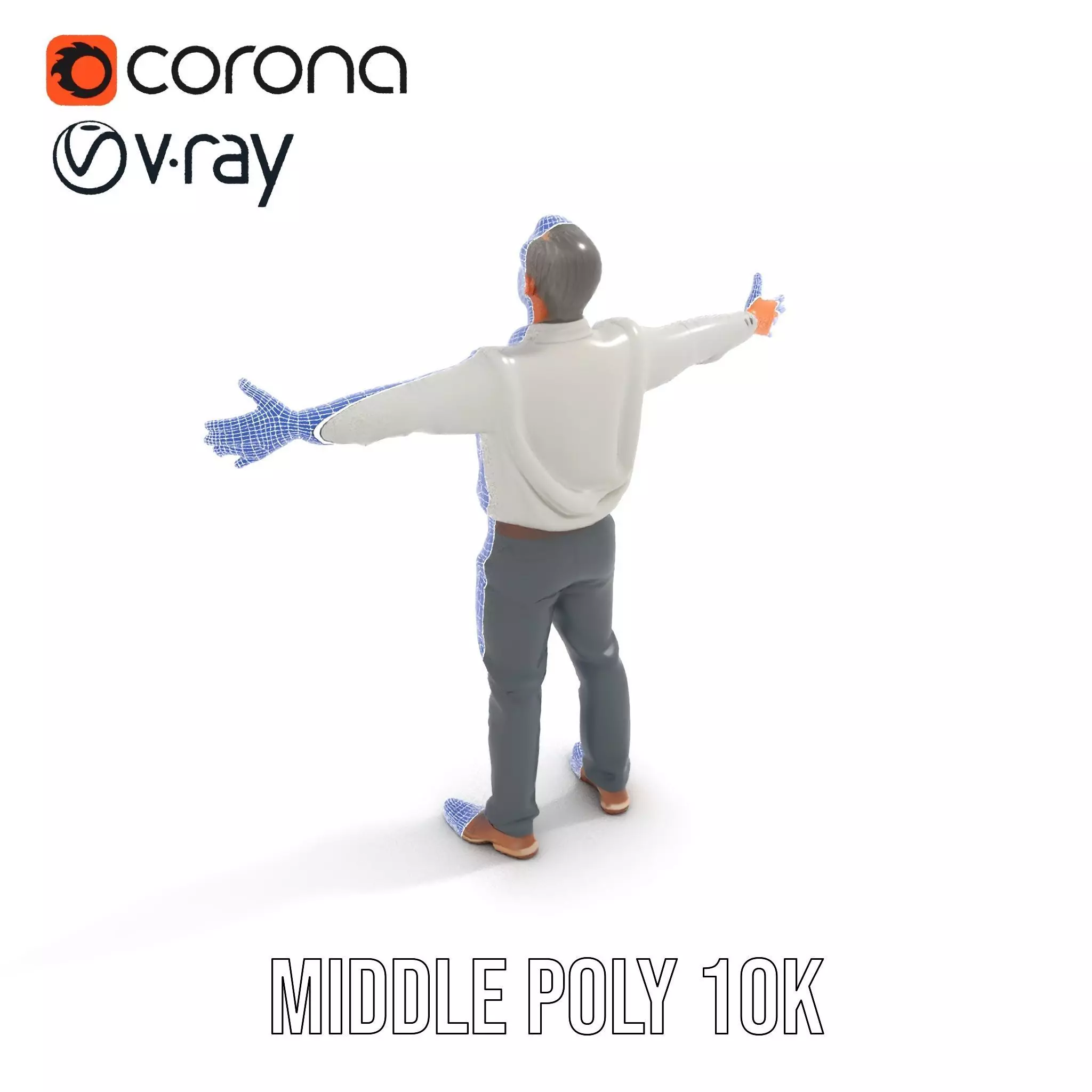 Professional Male Character Model Pack with Rigged Outfit Low-poly 3D model_14