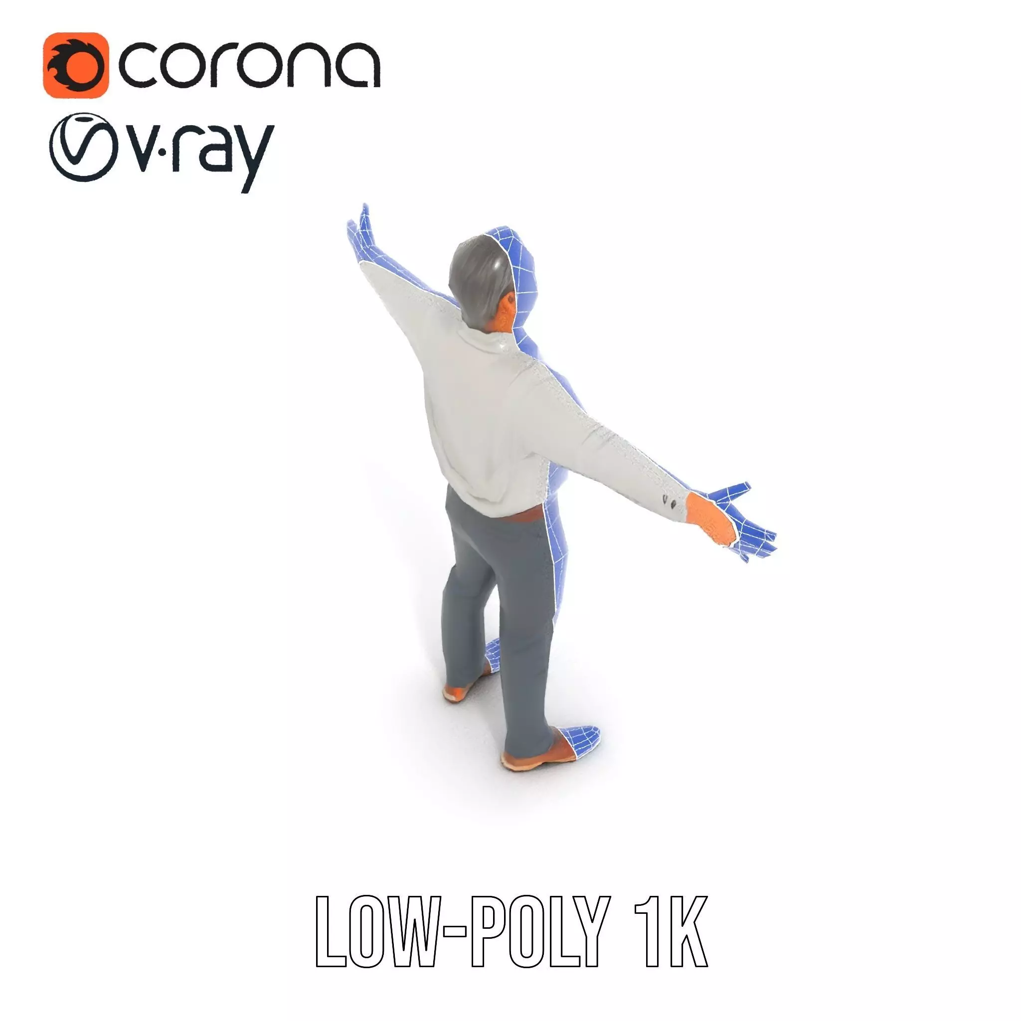 Professional Male Character Model Pack with Rigged Outfit Low-poly 3D model_29