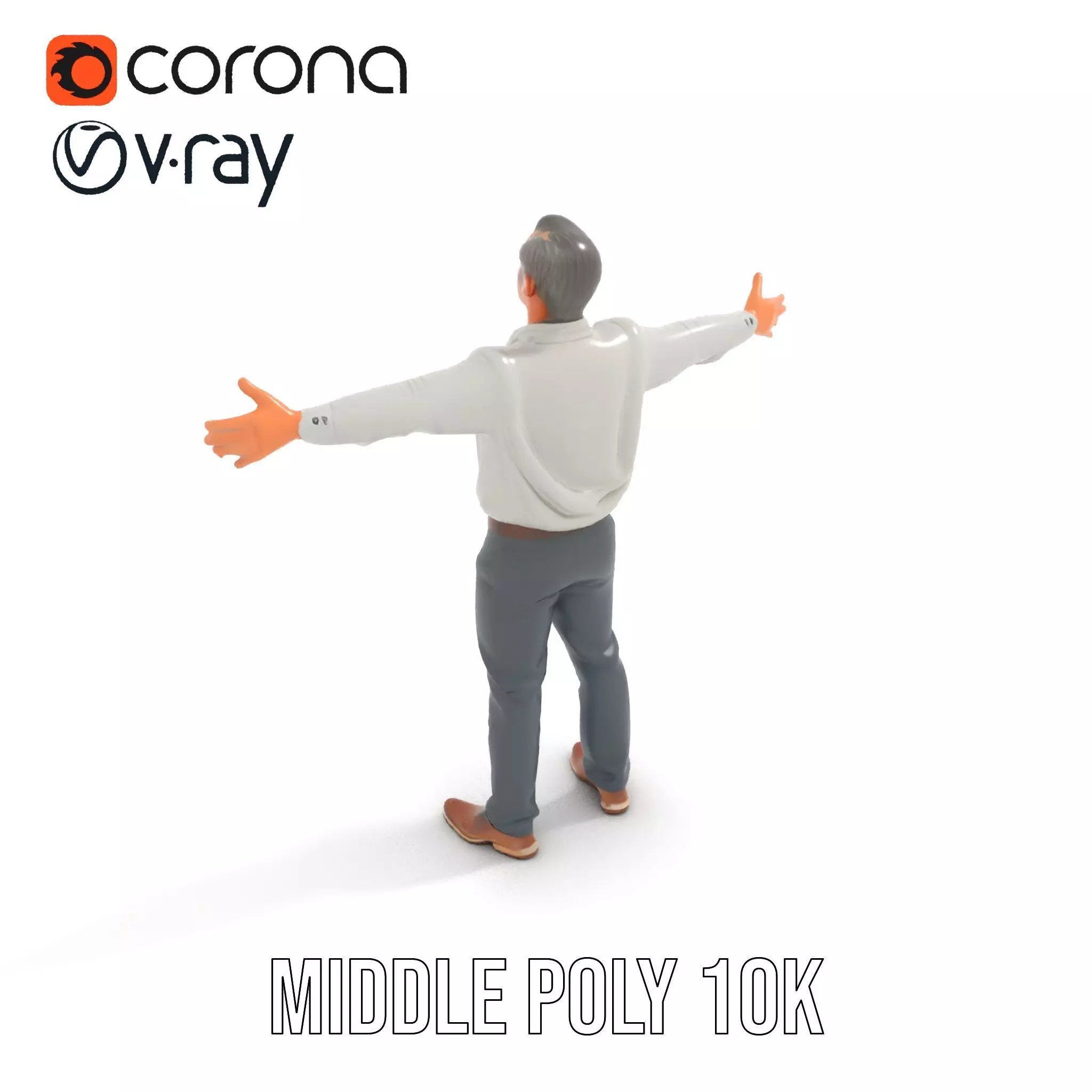 Professional Male Character Model Pack with Rigged Outfit Low-poly 3D model_7