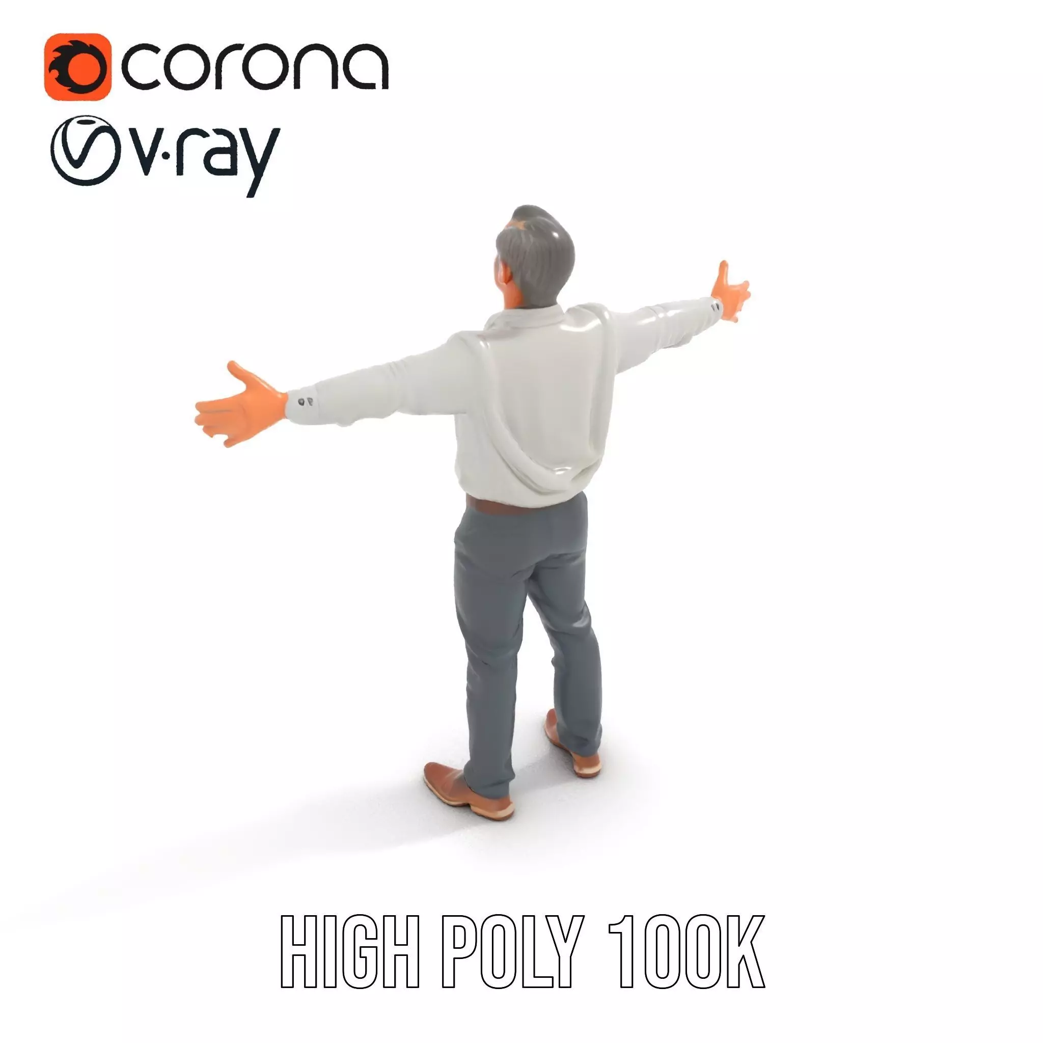 Professional Male Character Model Pack with Rigged Outfit Low-poly 3D model_16