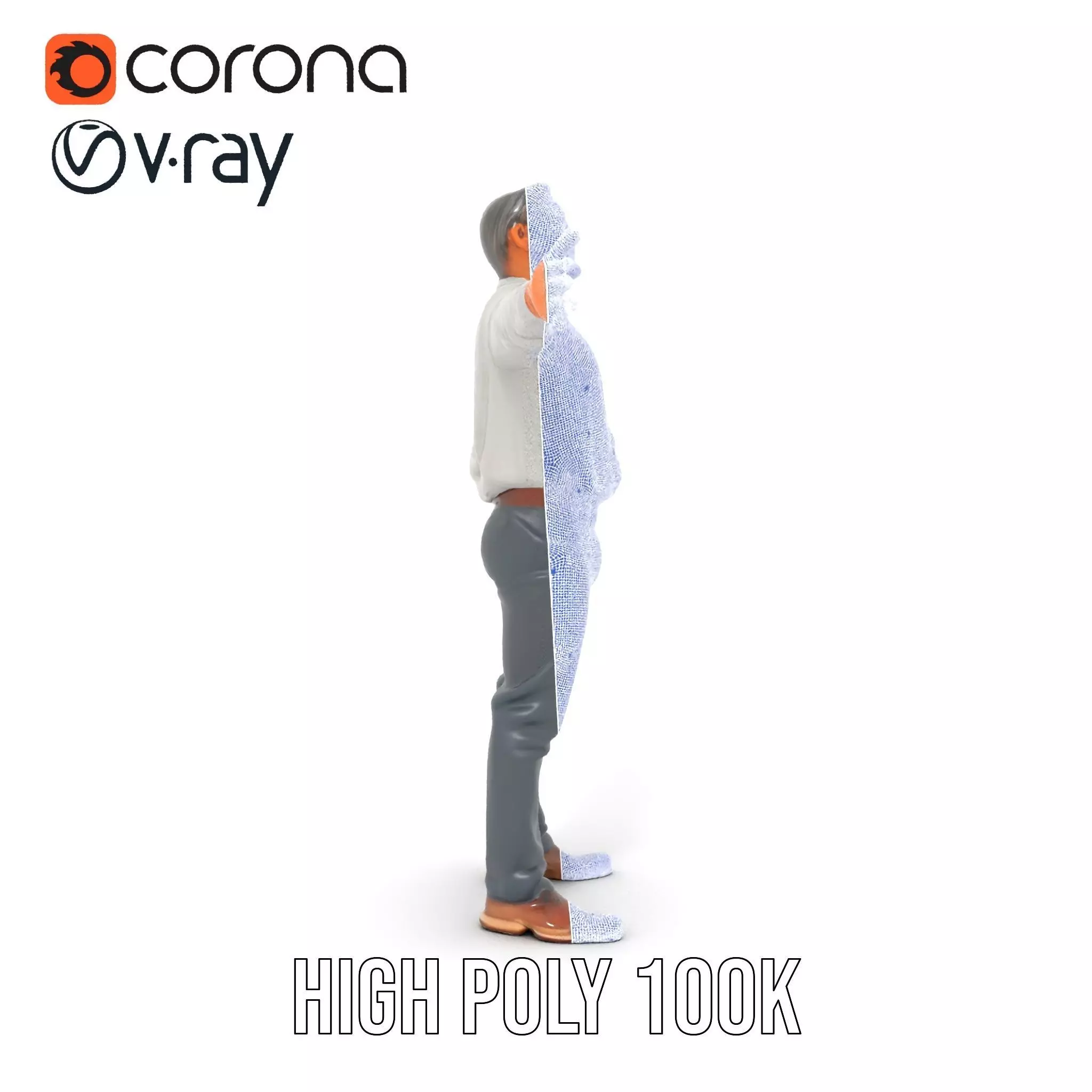 Professional Male Character Model Pack with Rigged Outfit Low-poly 3D model_30