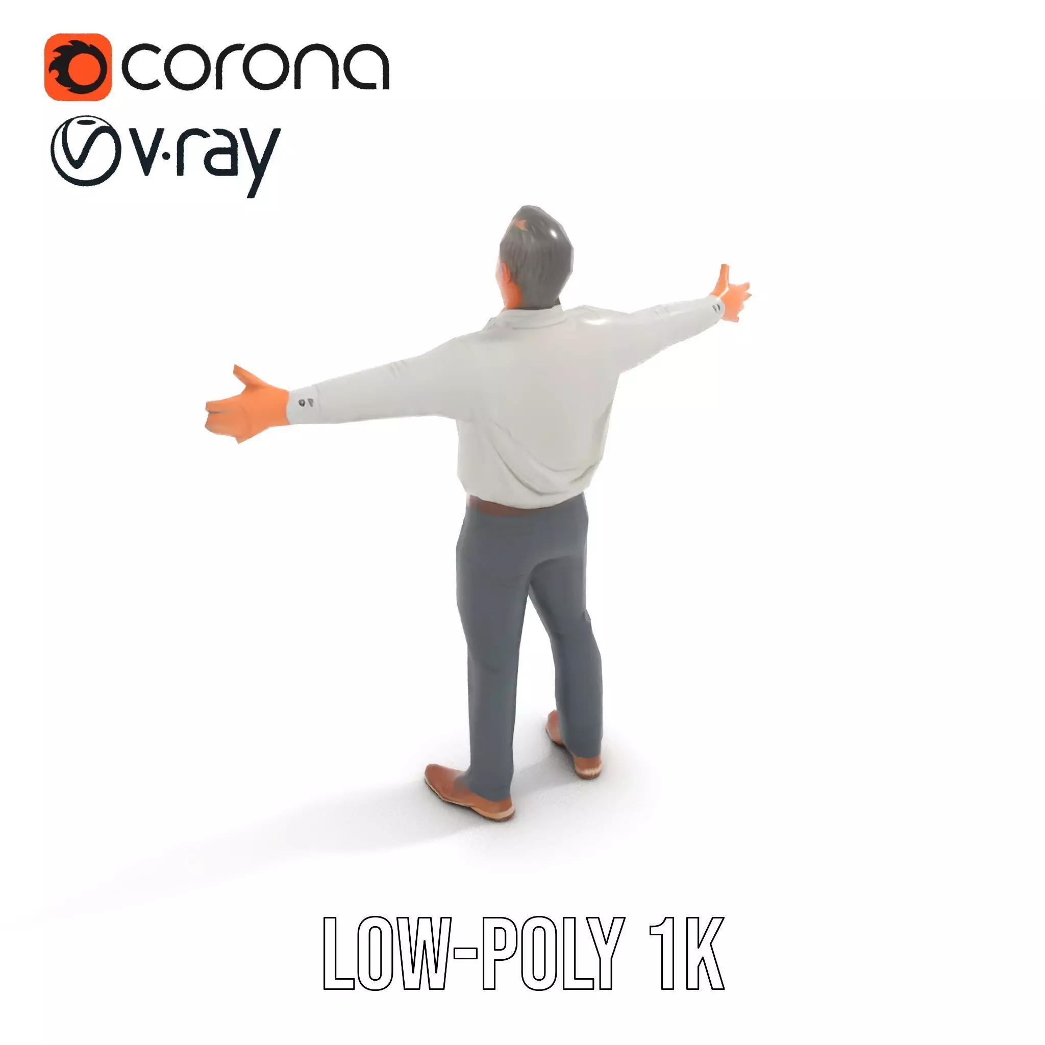 Professional Male Character Model Pack with Rigged Outfit Low-poly 3D model_13