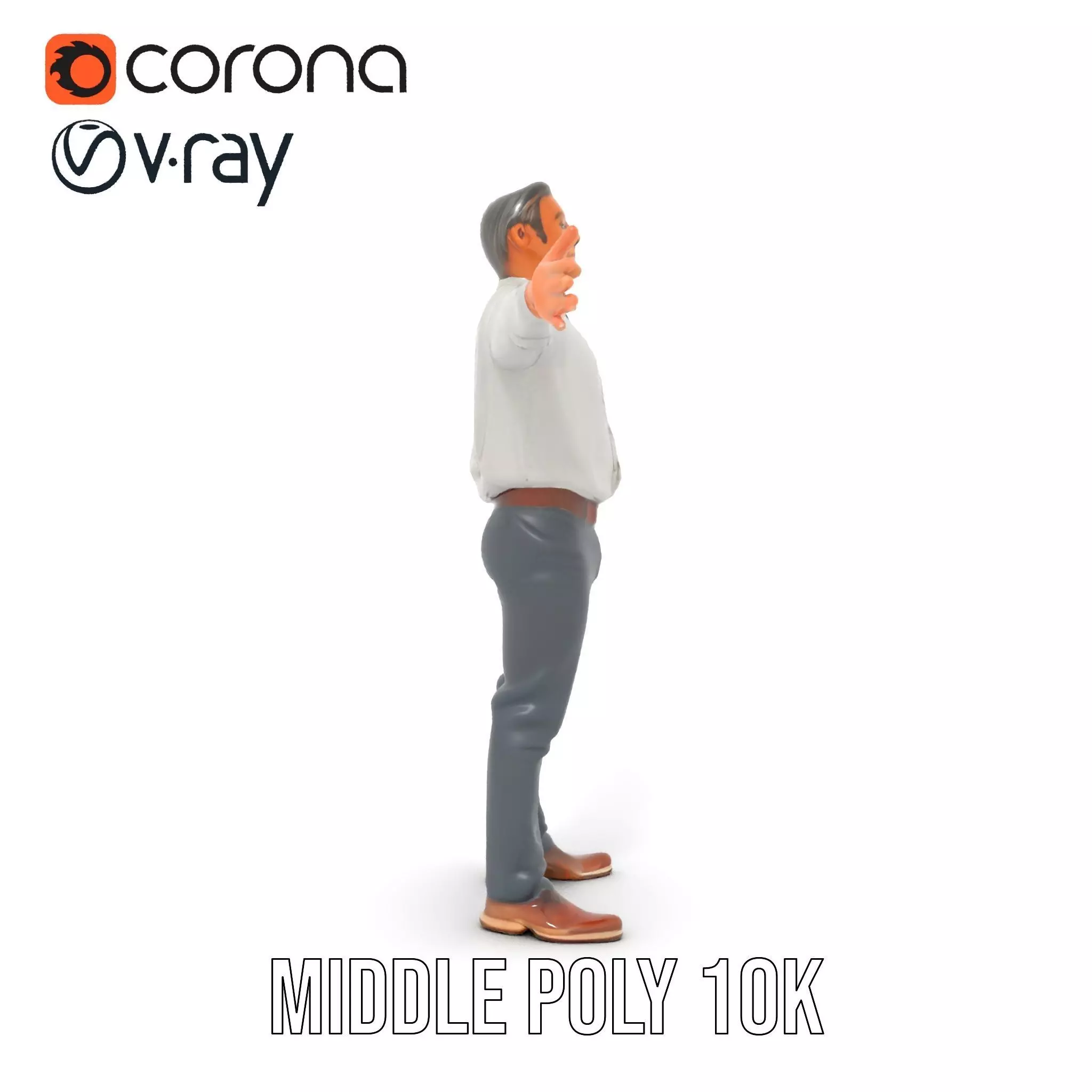 Professional Male Character Model Pack with Rigged Outfit Low-poly 3D model_20