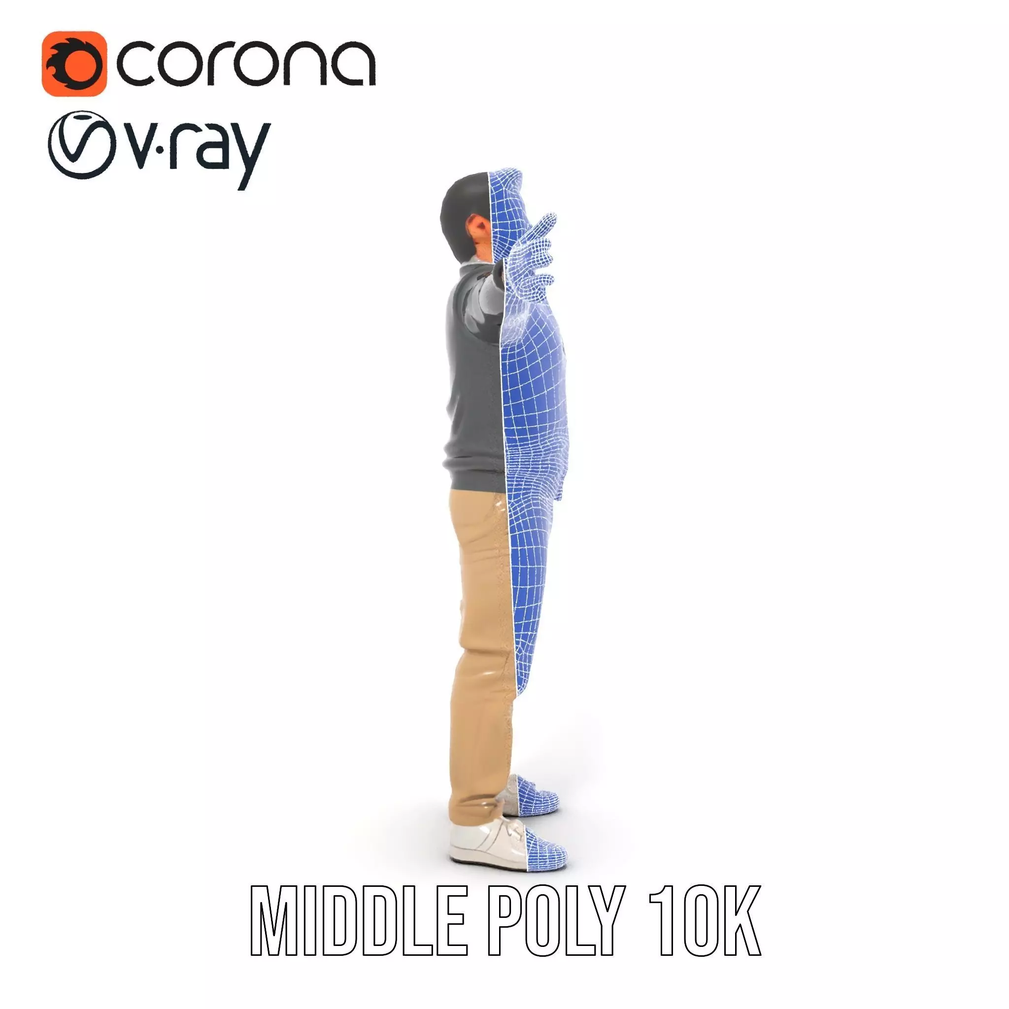 Casual Male Standing Pose Model Pack Low-poly 3D model_27