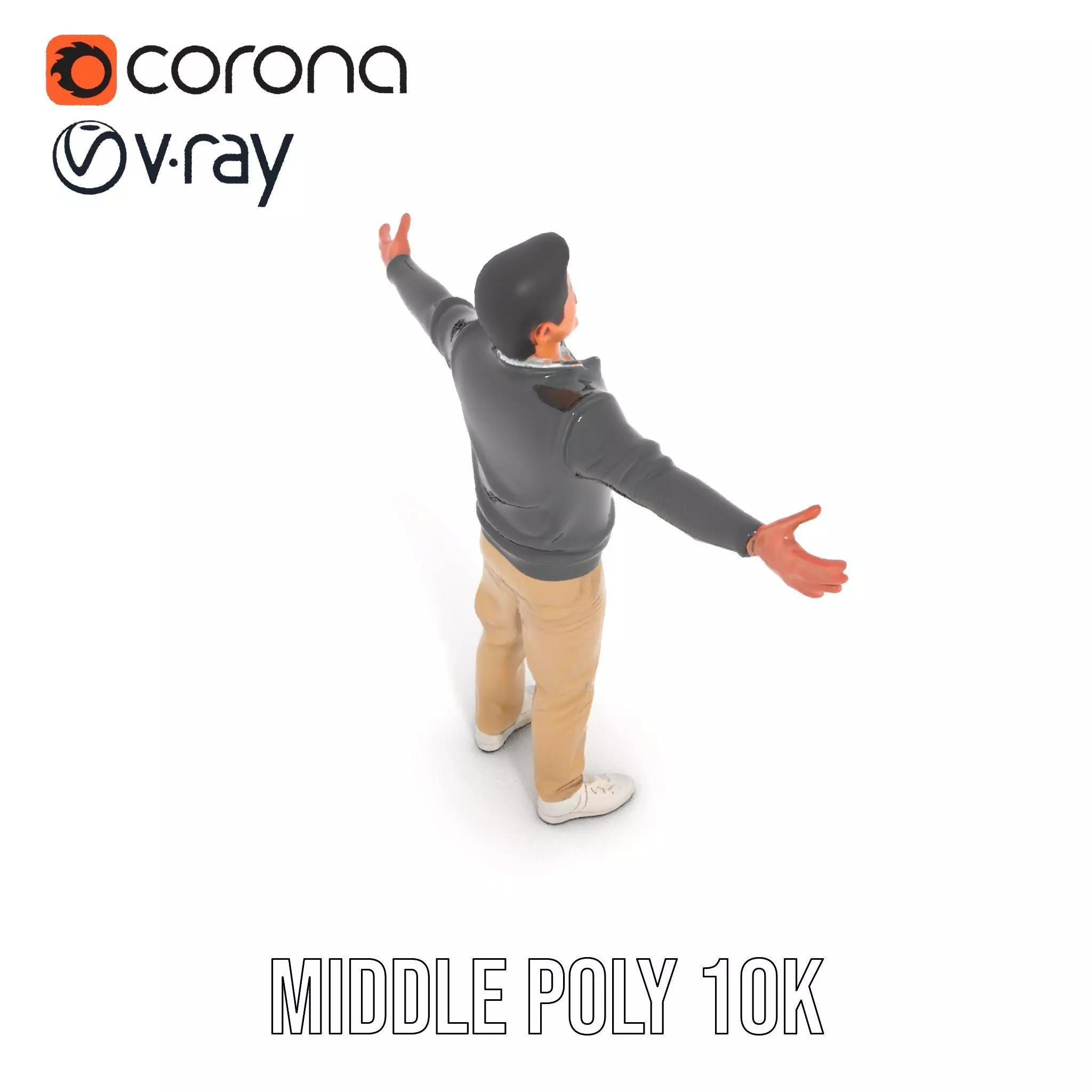 Casual Male Standing Pose Model Pack Low-poly 3D model_11