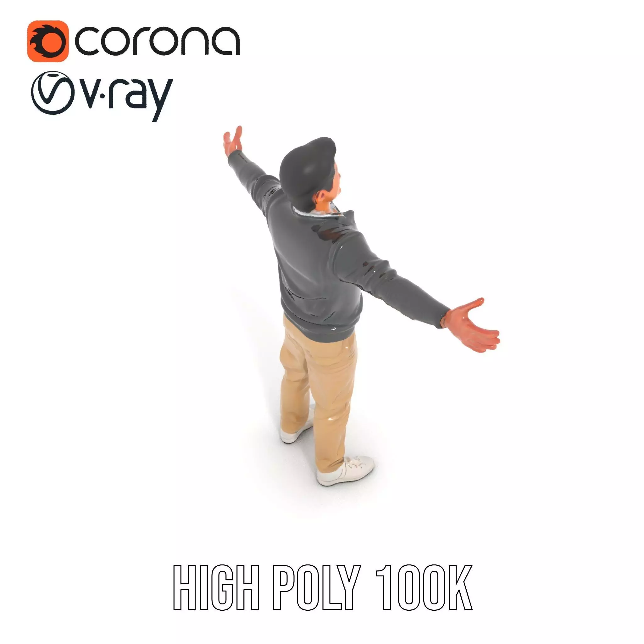 Casual Male Standing Pose Model Pack Low-poly 3D model_26