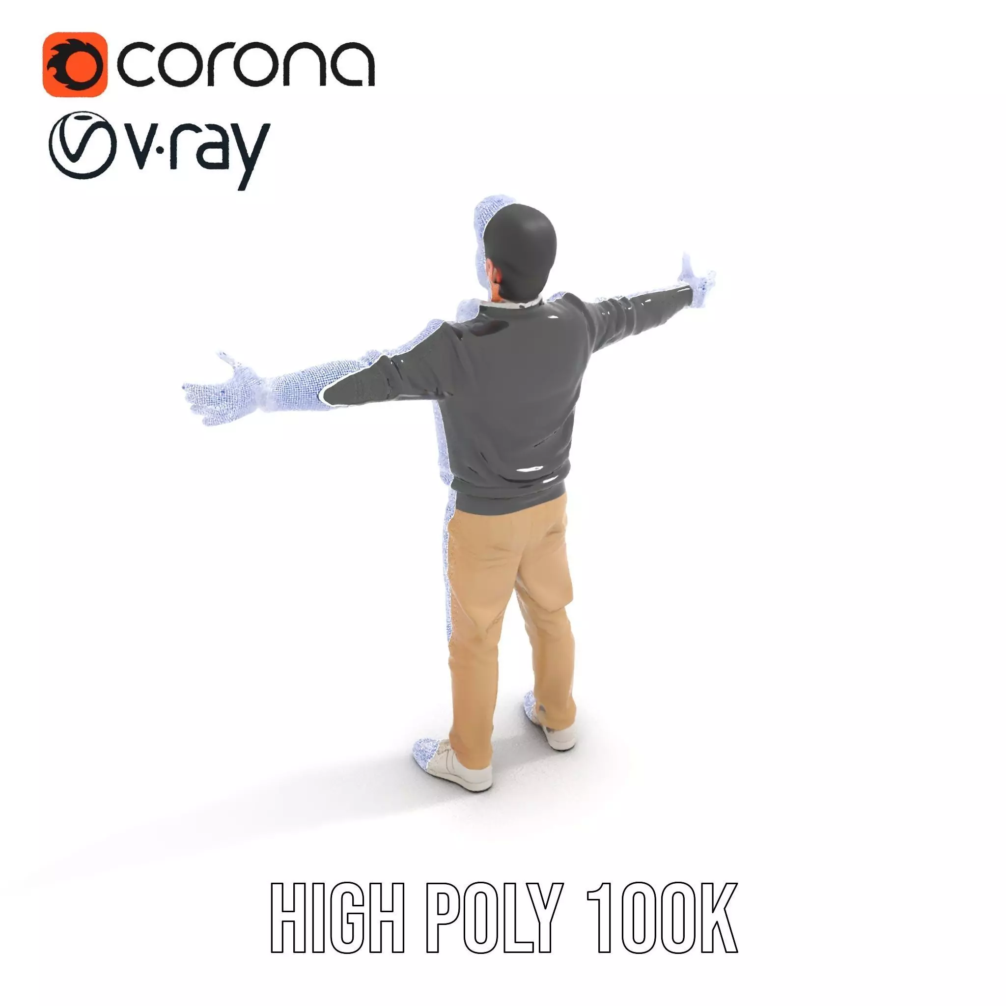 Casual Male Standing Pose Model Pack Low-poly 3D model_23
