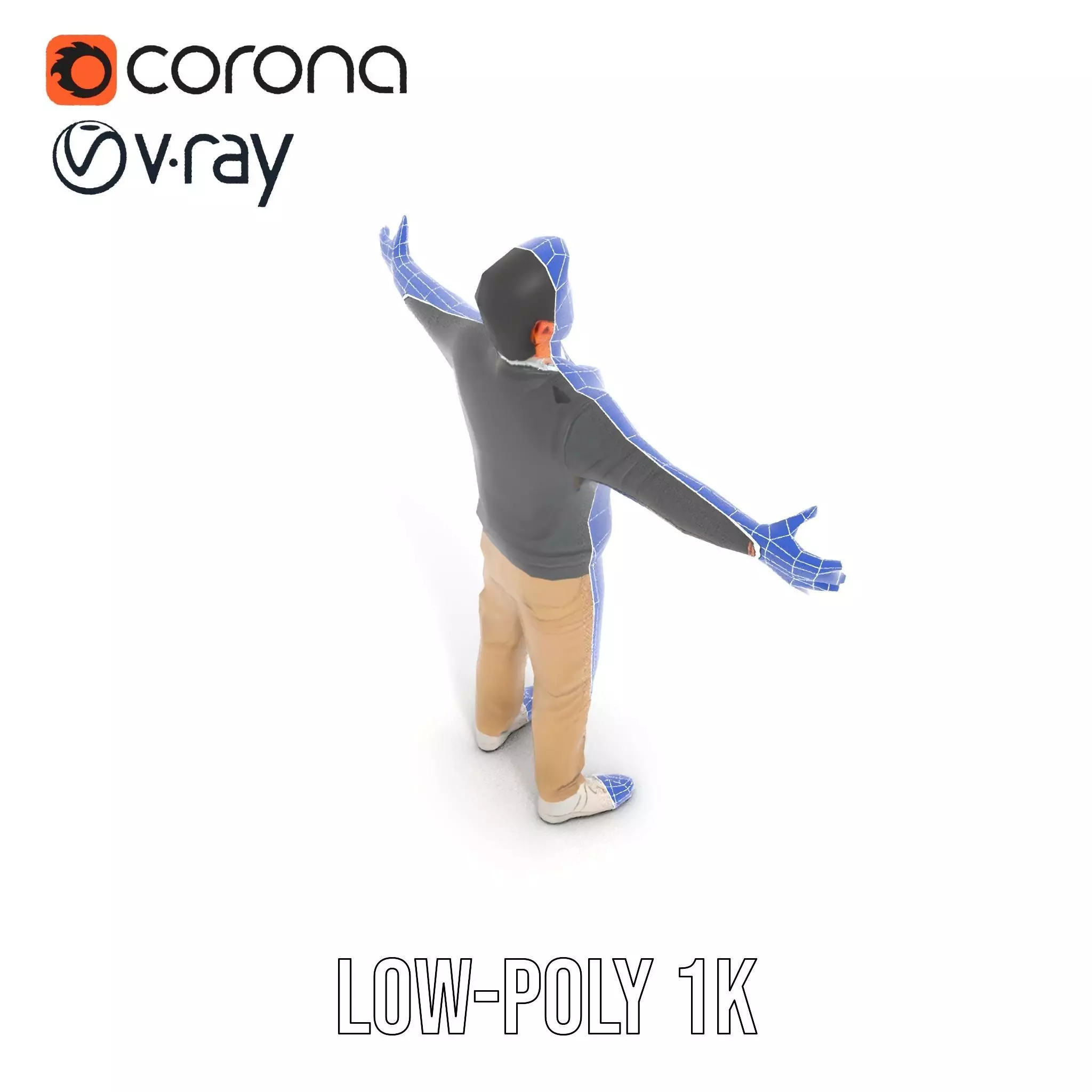 Casual Male Standing Pose Model Pack Low-poly 3D model_15