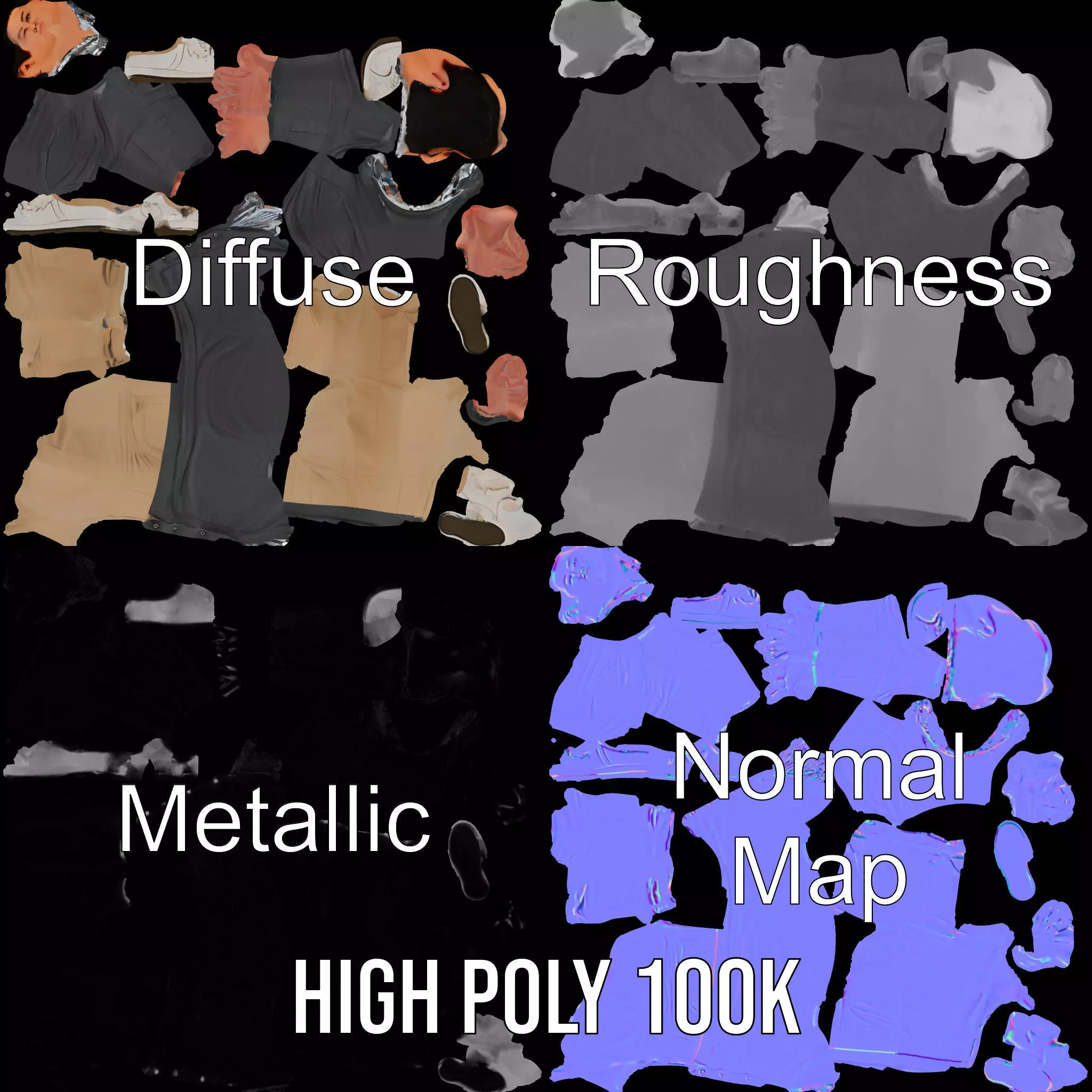 Casual Male Standing Pose Model Pack Low-poly 3D model_4