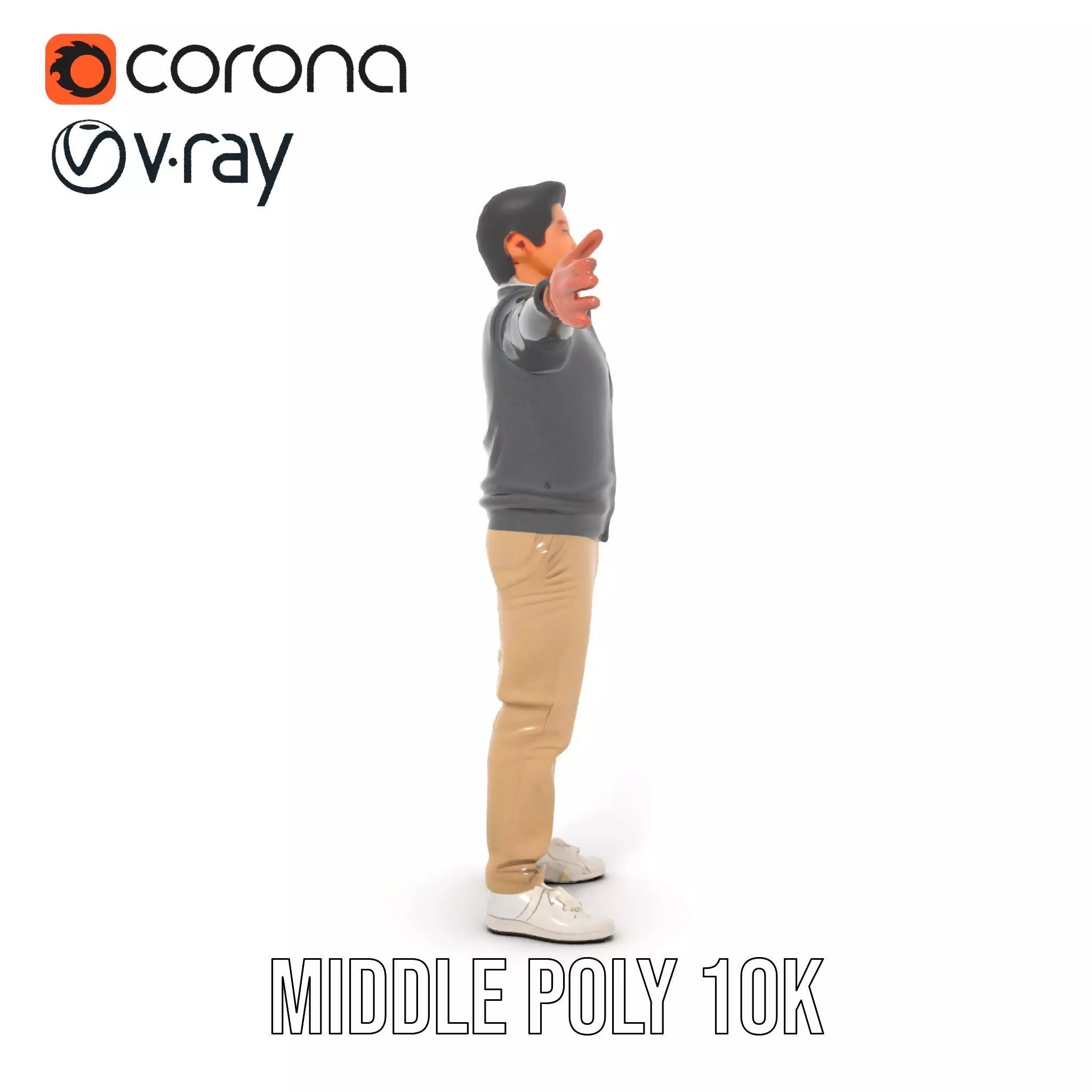 Casual Male Standing Pose Model Pack Low-poly 3D model_14