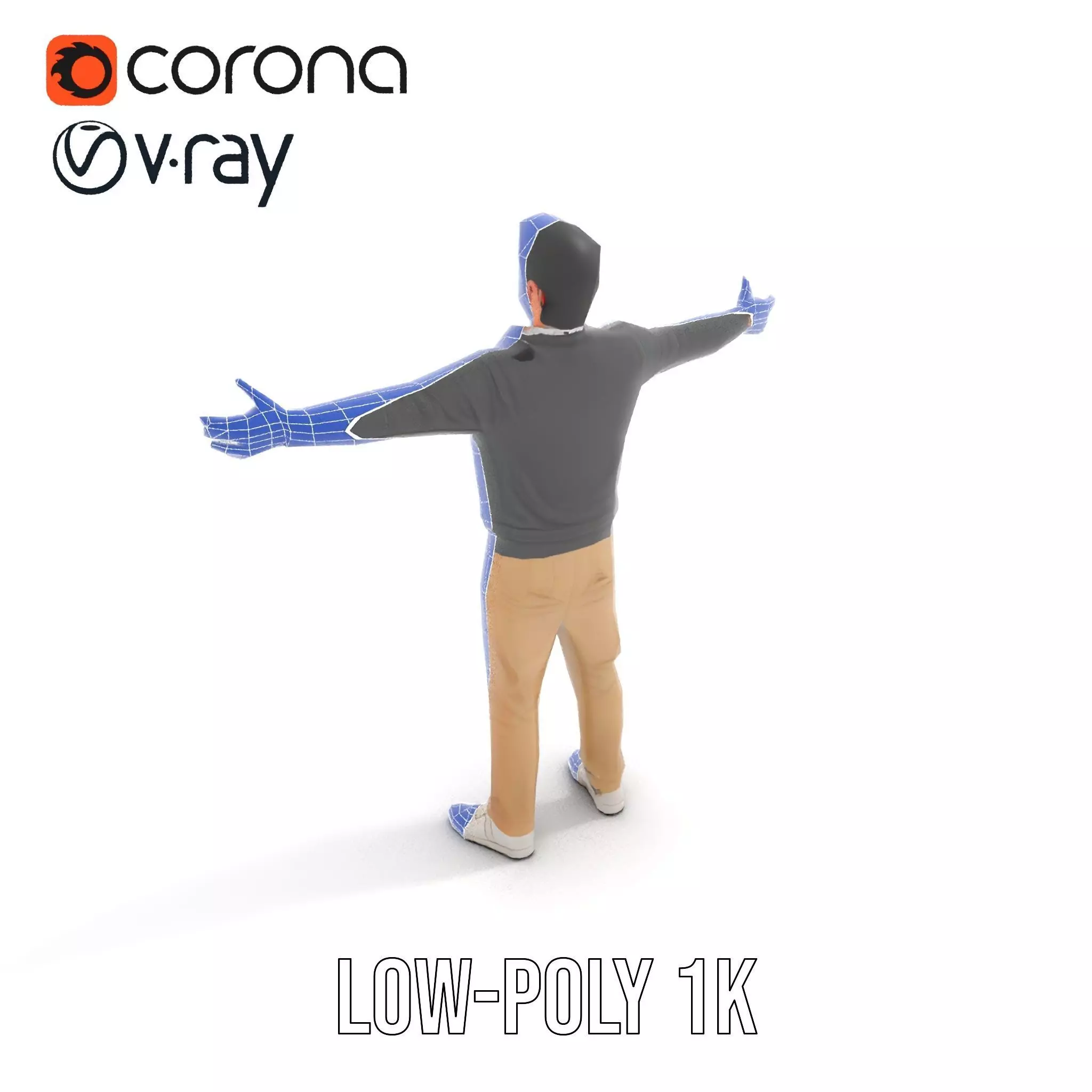 Casual Male Standing Pose Model Pack Low-poly 3D model_25