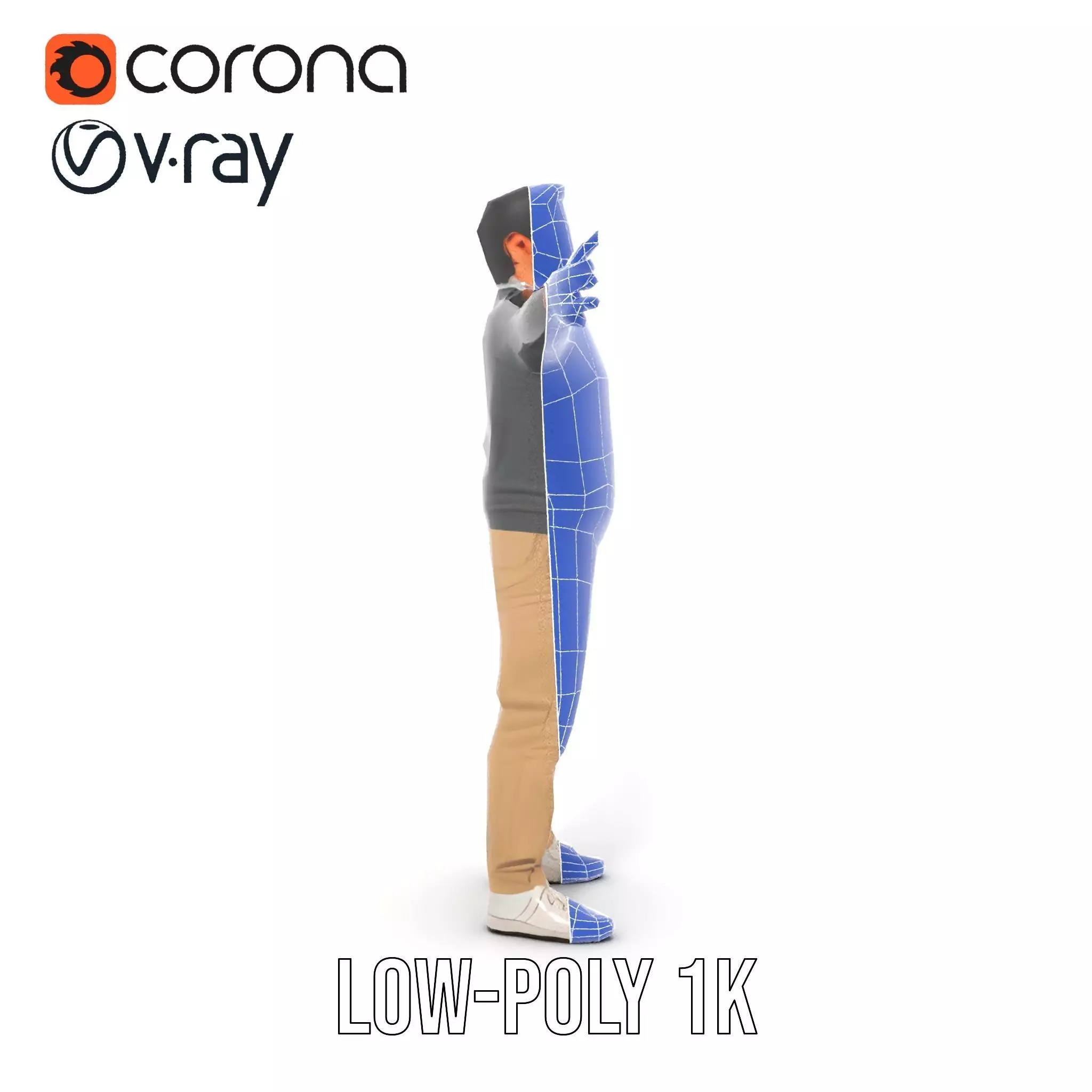 Casual Male Standing Pose Model Pack Low-poly 3D model_31