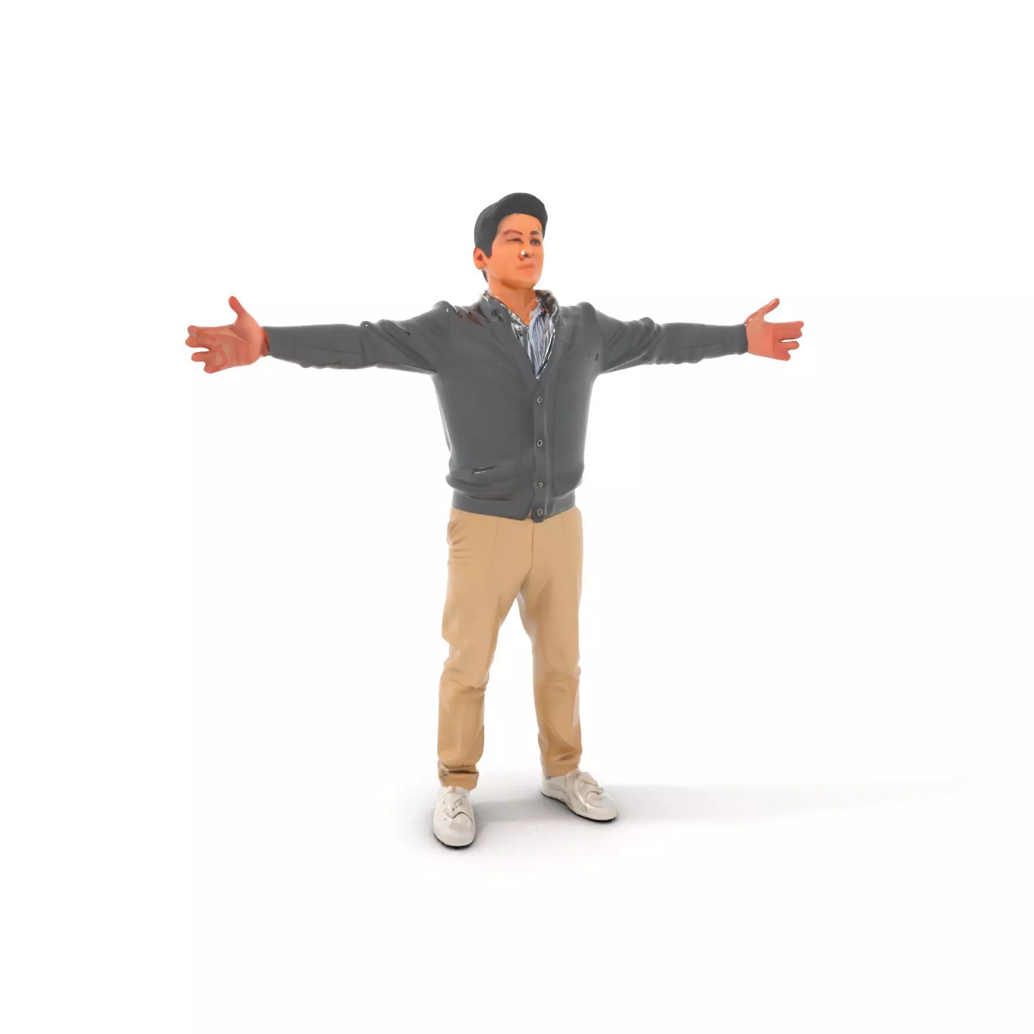 Casual Male Standing Pose Model Pack Low-poly 3D model_0