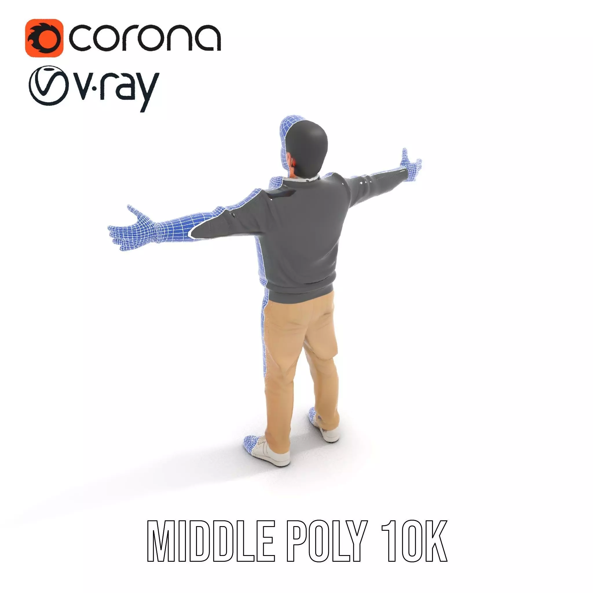 Casual Male Standing Pose Model Pack Low-poly 3D model_24