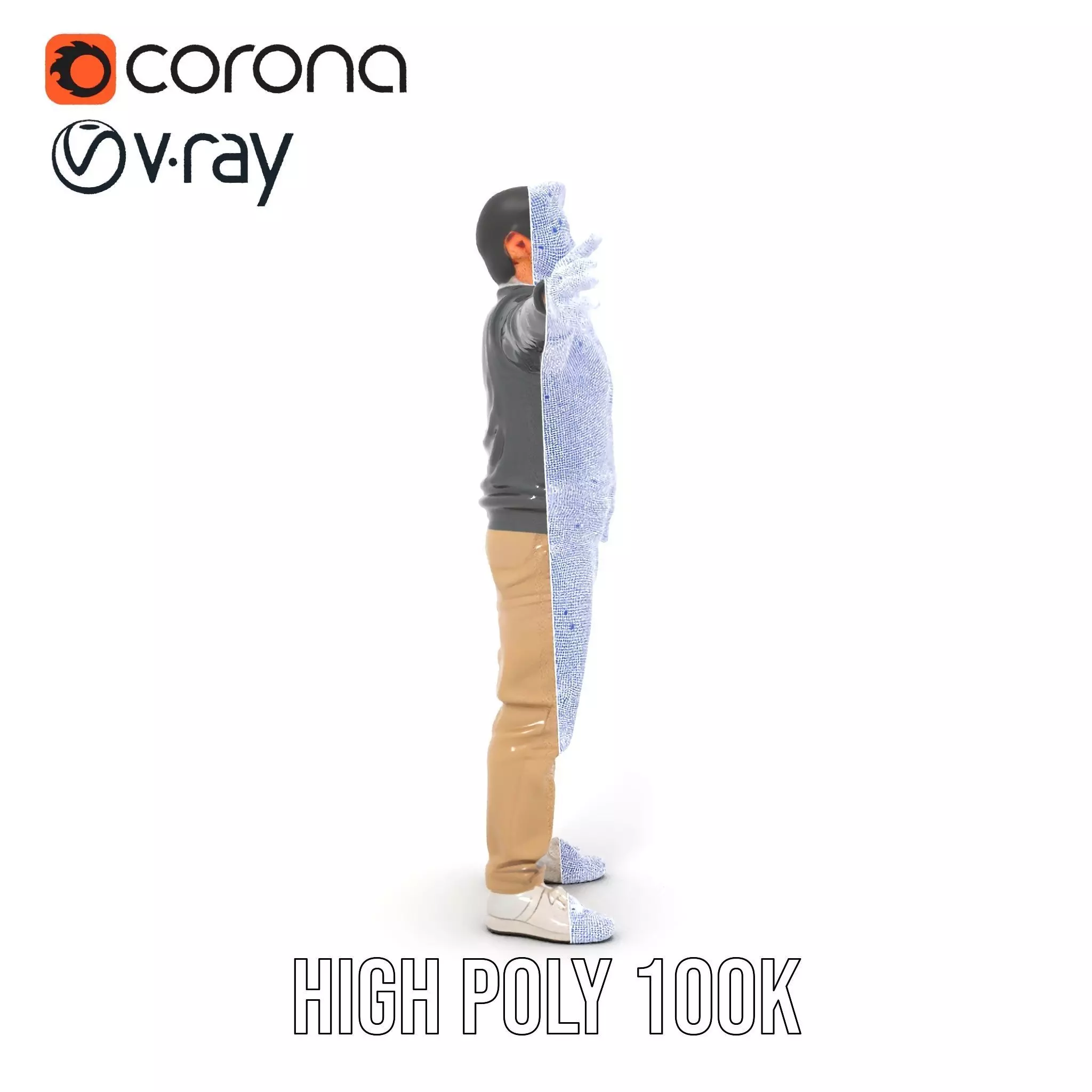 Casual Male Standing Pose Model Pack Low-poly 3D model_35