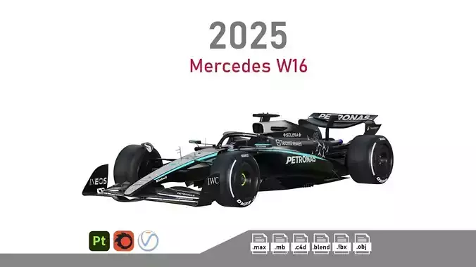 F1 Mercedes W16 2025 3D model
