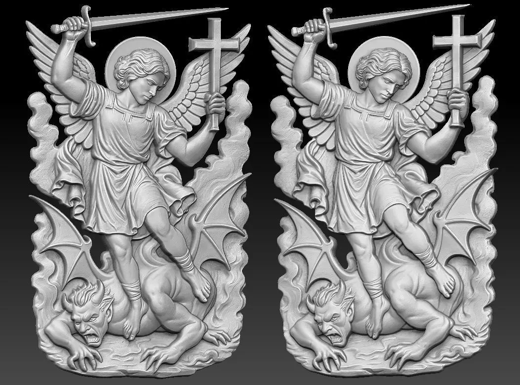 Archangel Michael Relief  3D print model_1