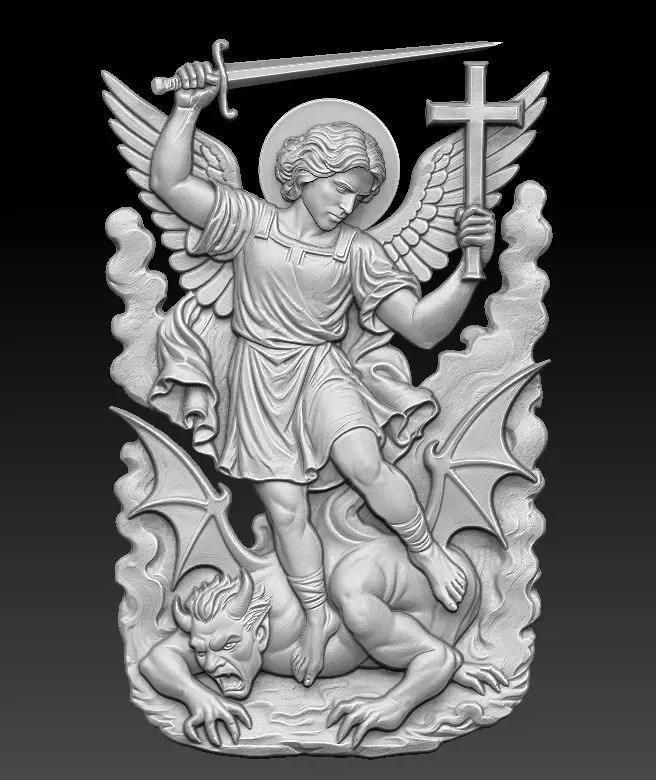 Archangel Michael Relief  3D print model_0