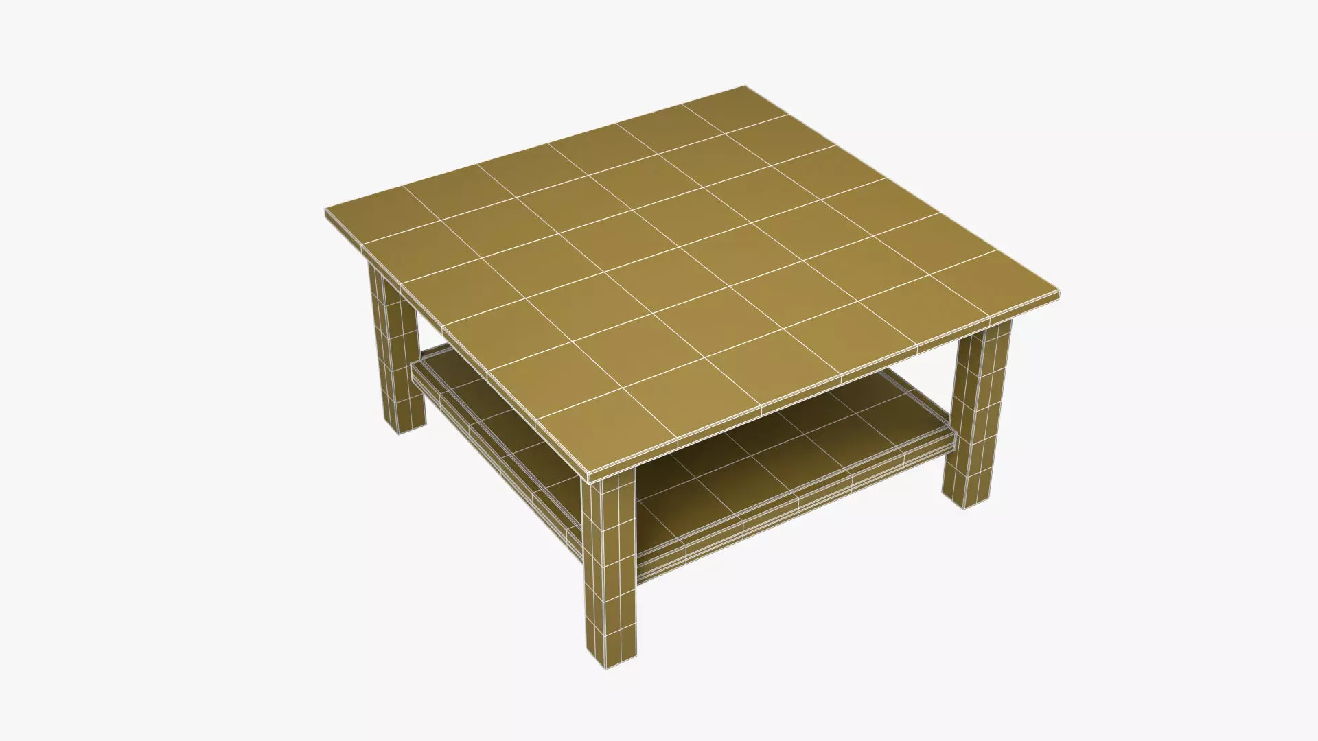 Coffee Table 03 - Pine Wood Low-poly 3D model_10