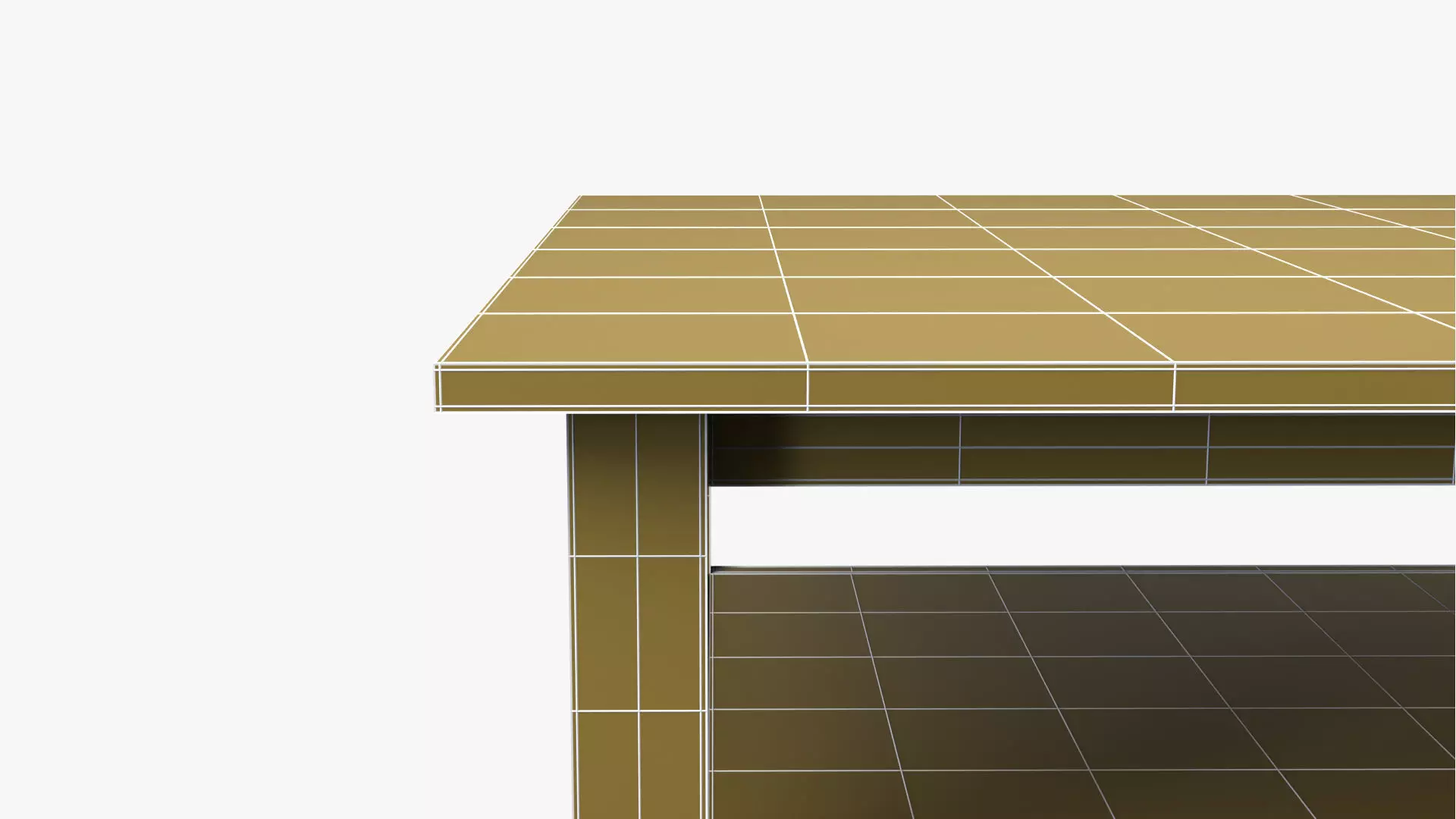 Coffee Table 03 - Pine Wood Low-poly 3D model_11