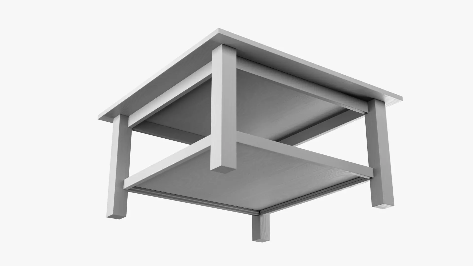 Coffee Table 03 - Pine Wood Low-poly 3D model_4