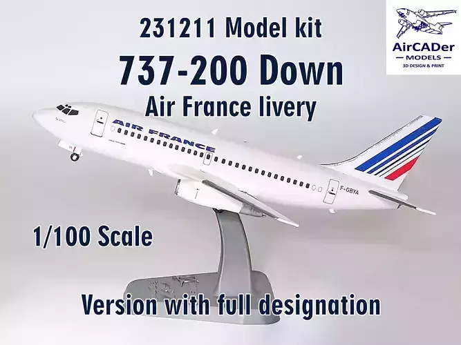 231211 Model kit Boeing 737-200 Down 3D print model