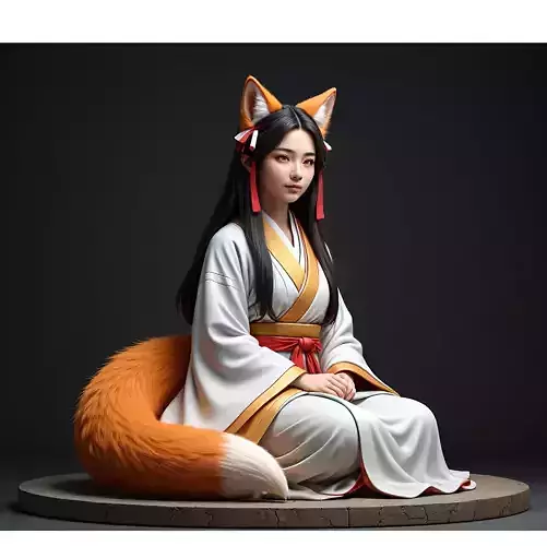 1846COLORFUL Fox Spirit Woman in Pu Song Ling Style 3D print model