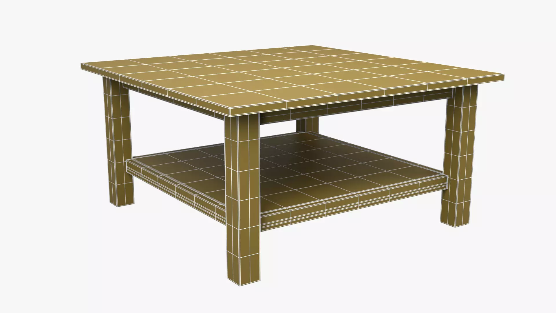 Coffee Table 03 - Bamboo-Pine Wood Low-poly 3D model_12