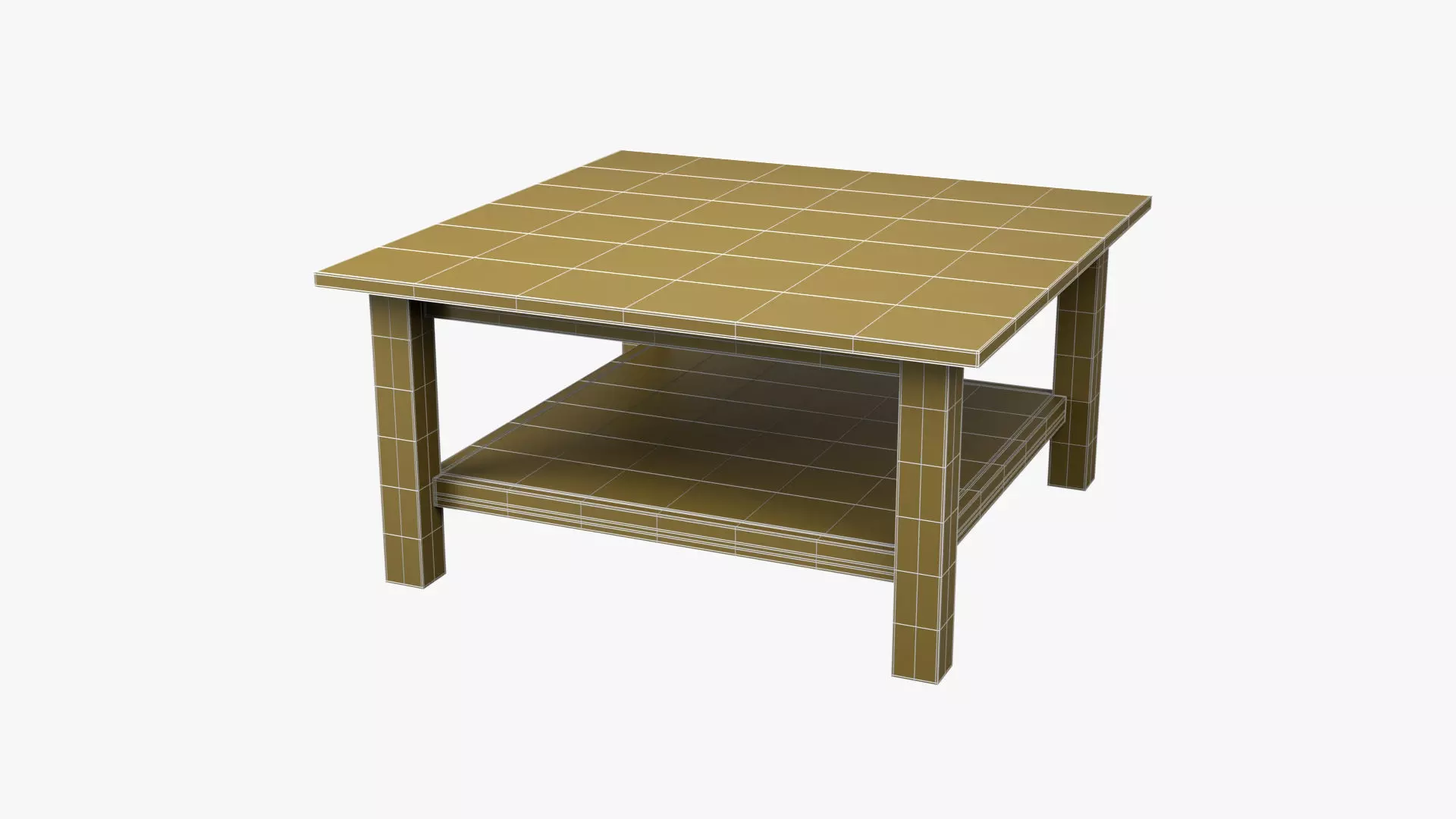 Coffee Table 03 - Bamboo-Pine Wood Low-poly 3D model_9