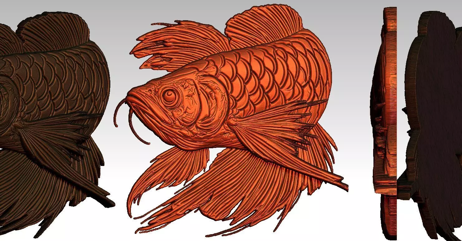 Arowana CNC Relief Model 3D print model_5
