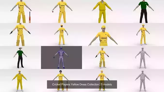 Cricket Players Yellow Dress Collection