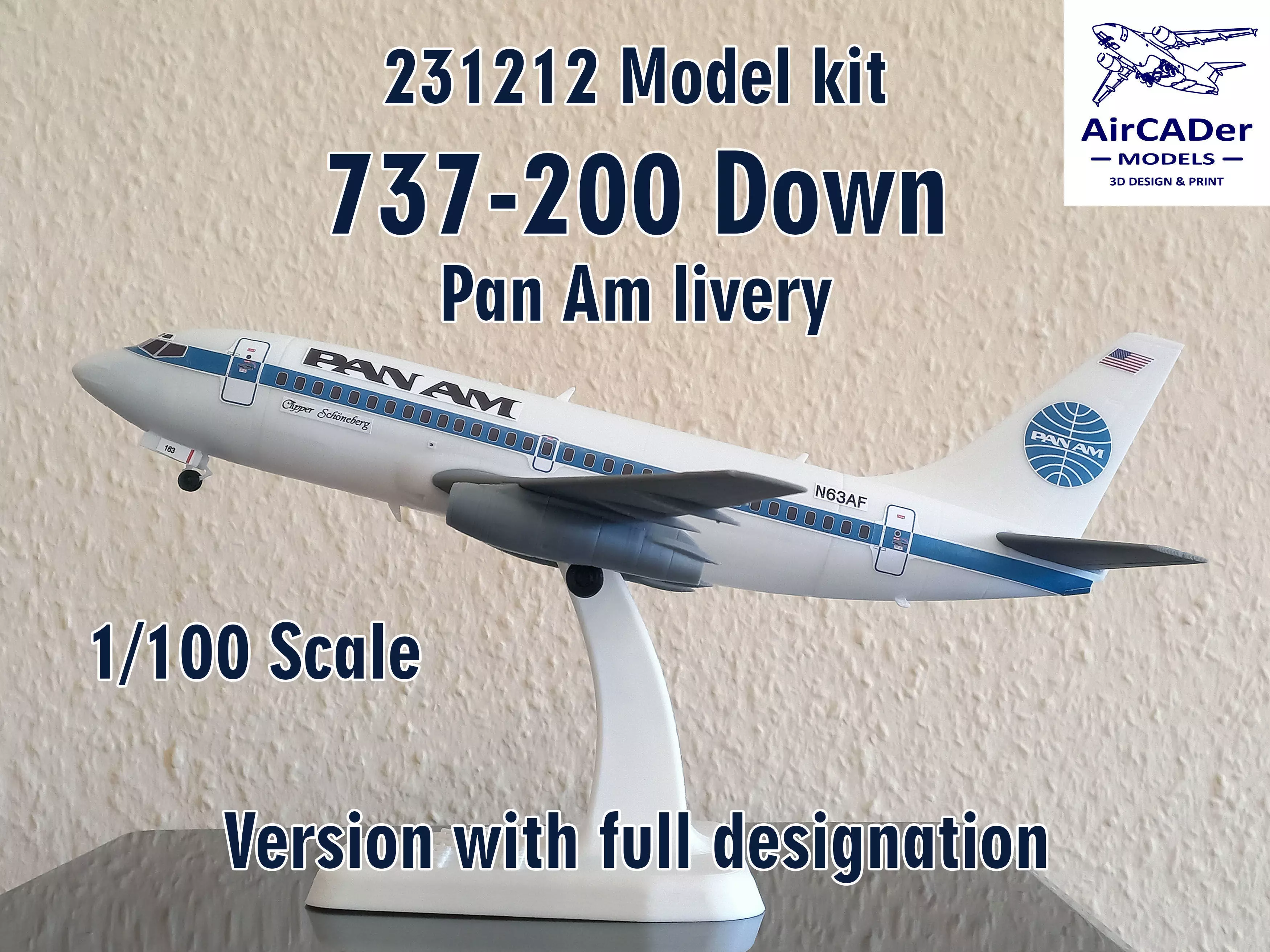 231212 Model kit Boeing 737-200 Down 3D print model_0