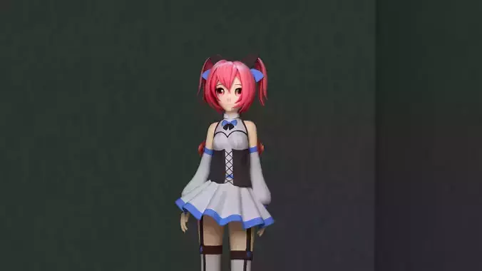 Cute Anime Girl 3D