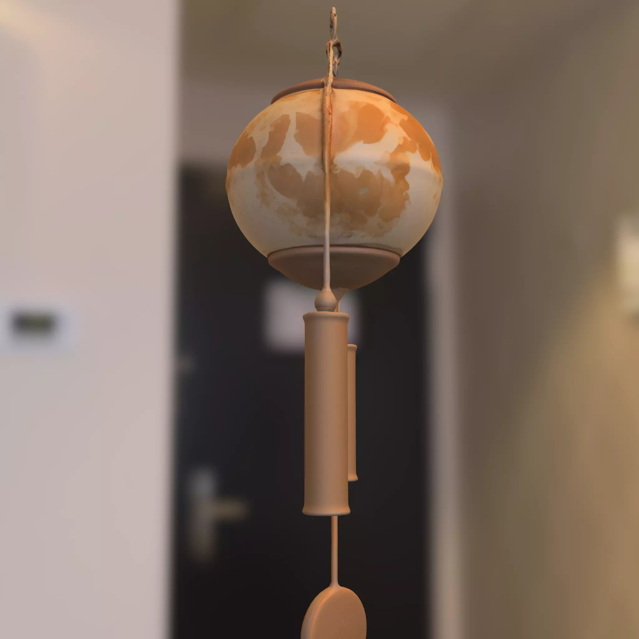 Hanging Wind Chime Low-poly 3D model_1