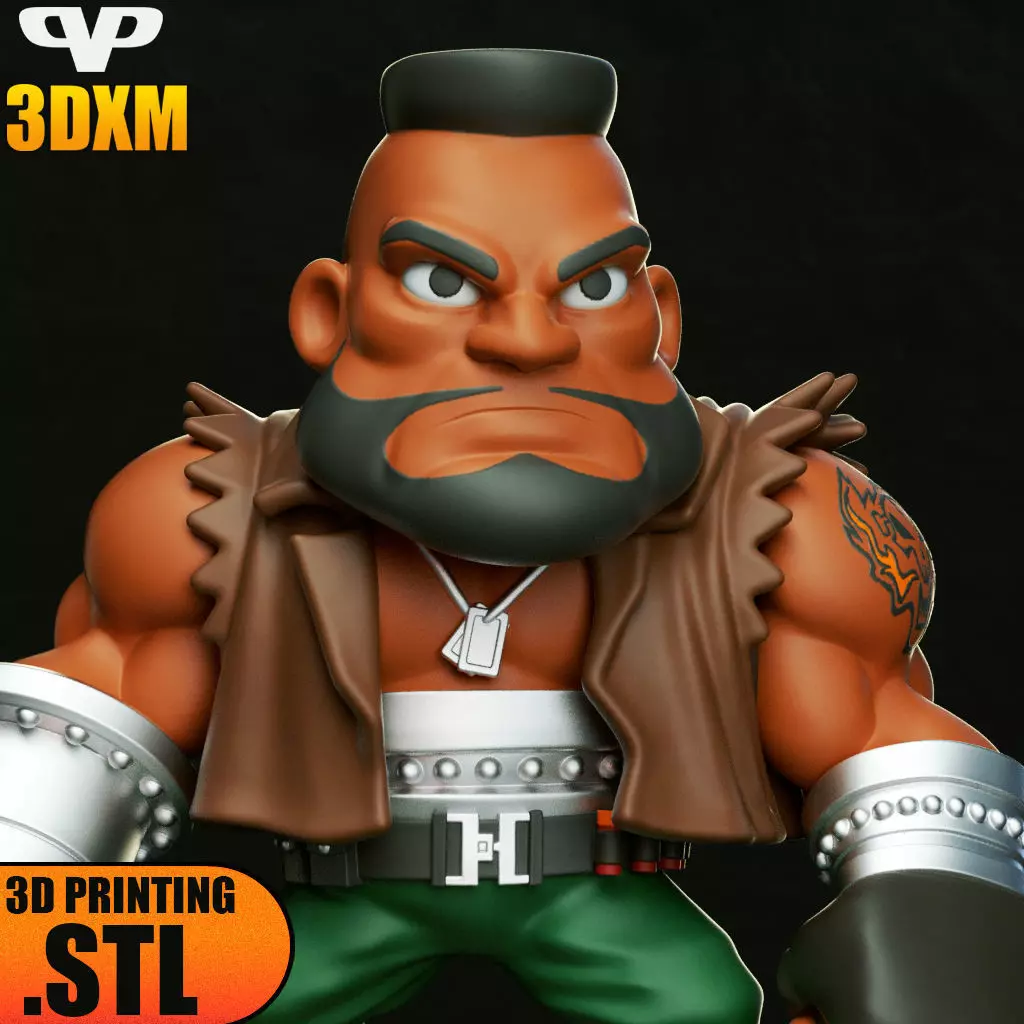 FFVII Barret Chibi STL for 3D Printing 3DXM ChibiSTL 3D print model_1