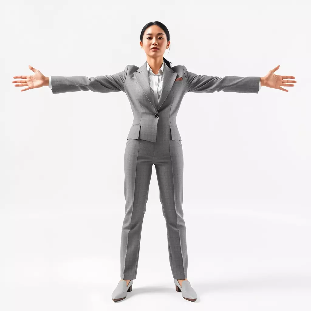 Business Attire Female Model Pack for Presentations Low-poly 3D model_3