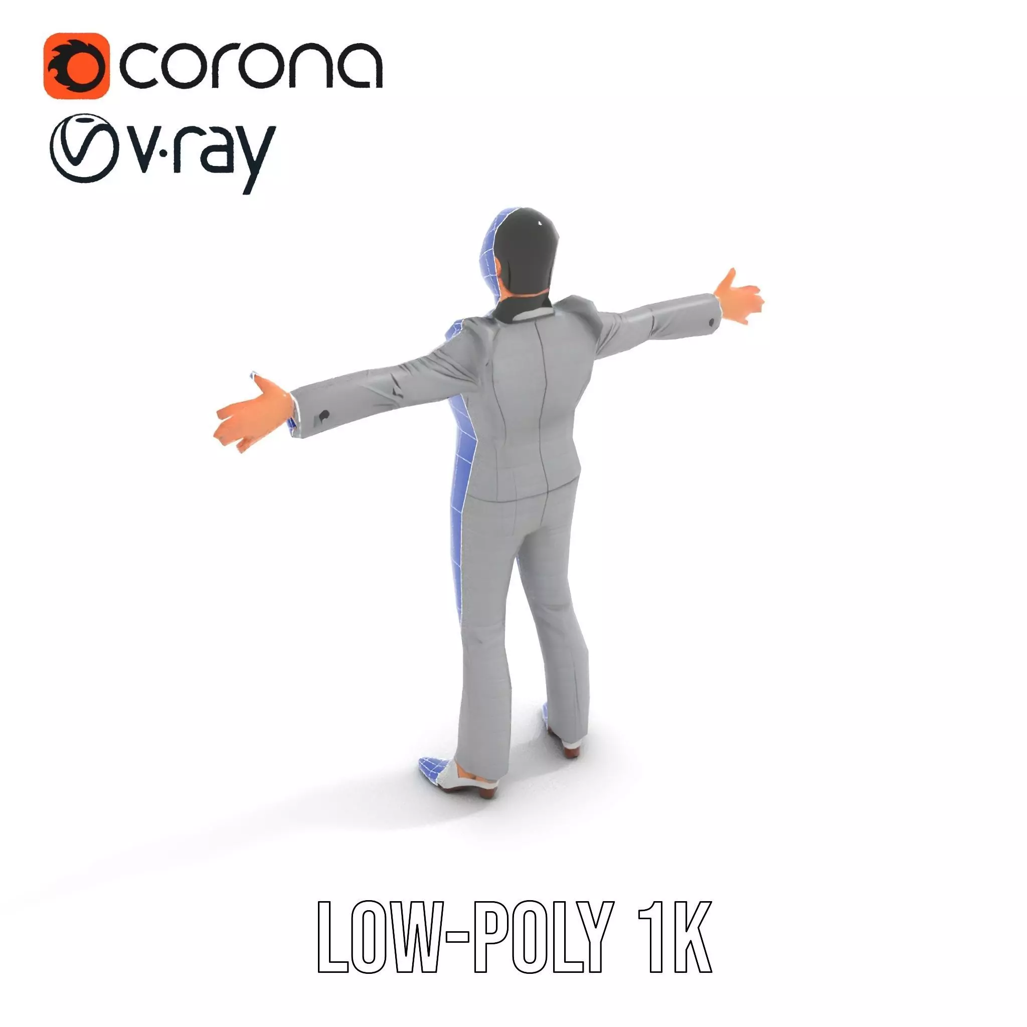 Business Attire Female Model Pack for Presentations Low-poly 3D model_26