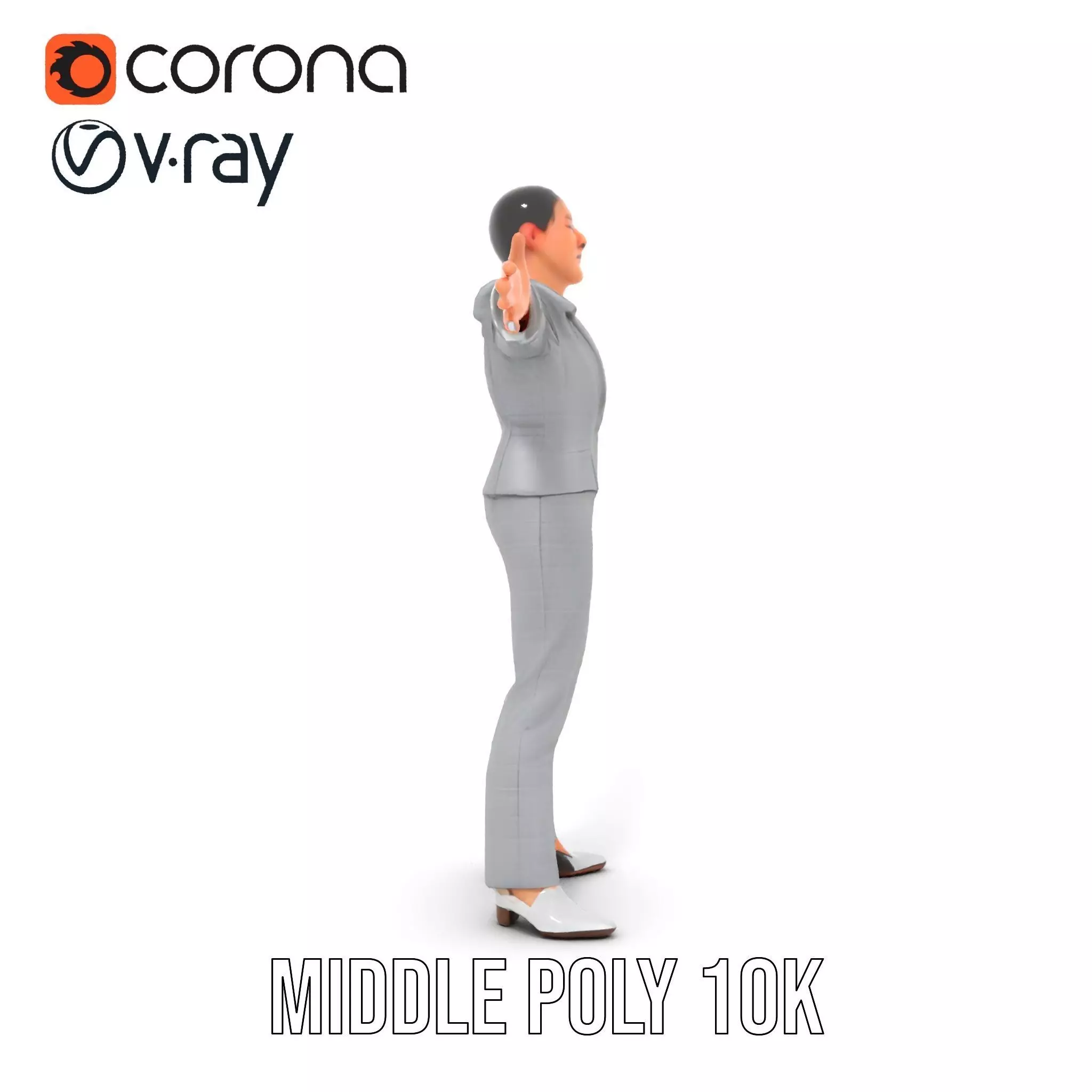 Business Attire Female Model Pack for Presentations Low-poly 3D model_22