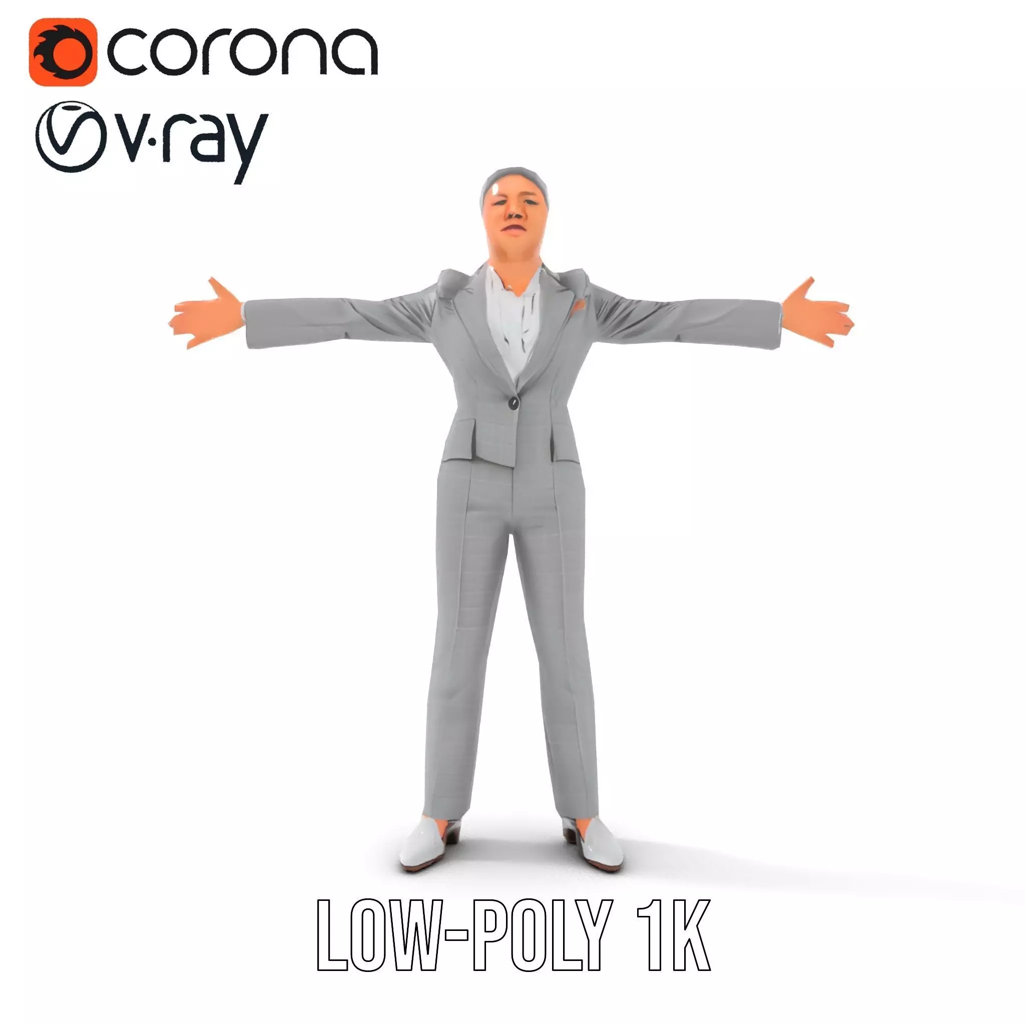 Business Attire Female Model Pack for Presentations Low-poly 3D model_20