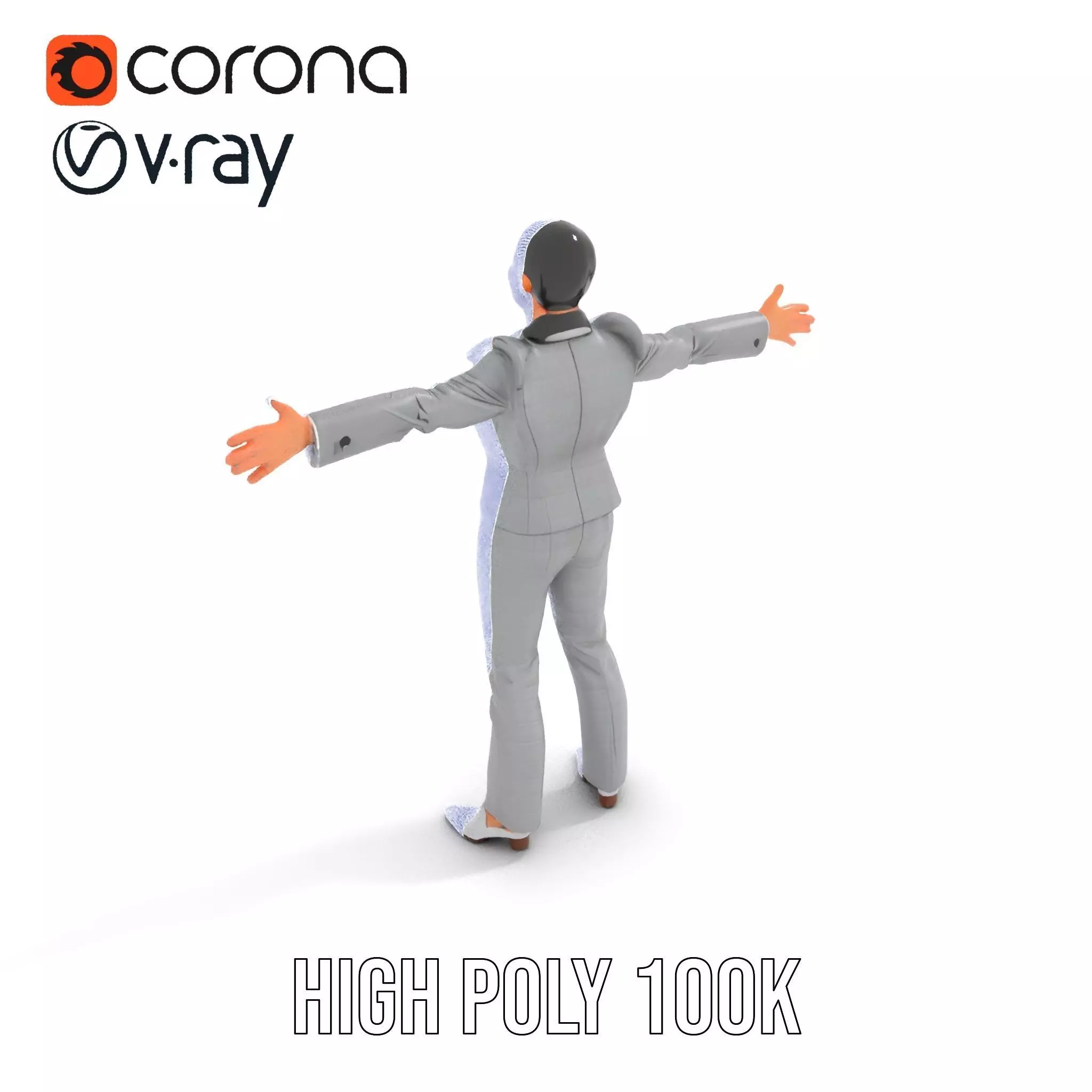 Business Attire Female Model Pack for Presentations Low-poly 3D model_34
